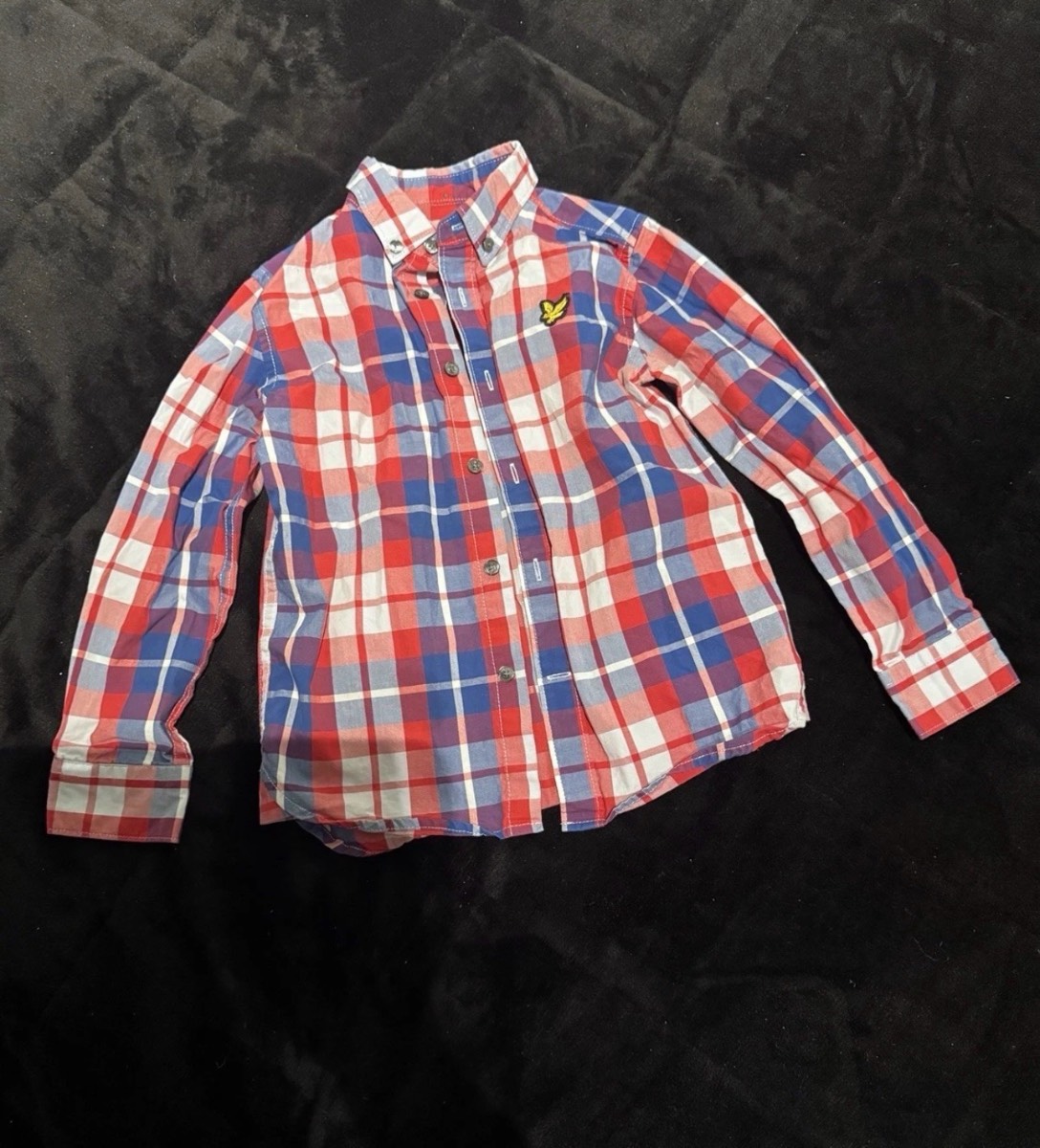 Lyle & Scott Junior Checked Shirt Red Blue Age 5–6 Years Long Sleeve Cotton