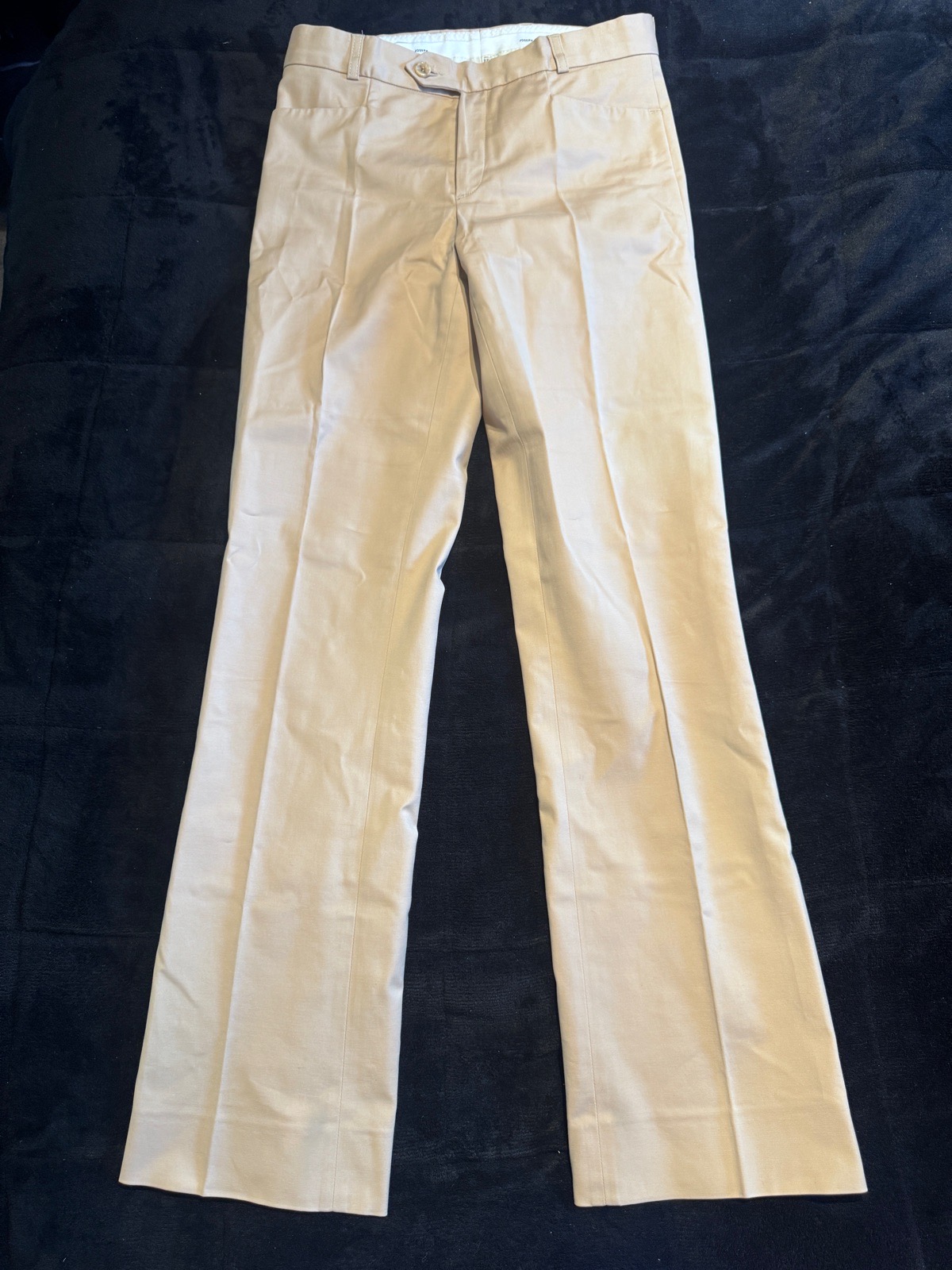 Joseph Designer Tailored Trousers Beige UK 8 FR 34 Straight Leg Made In France