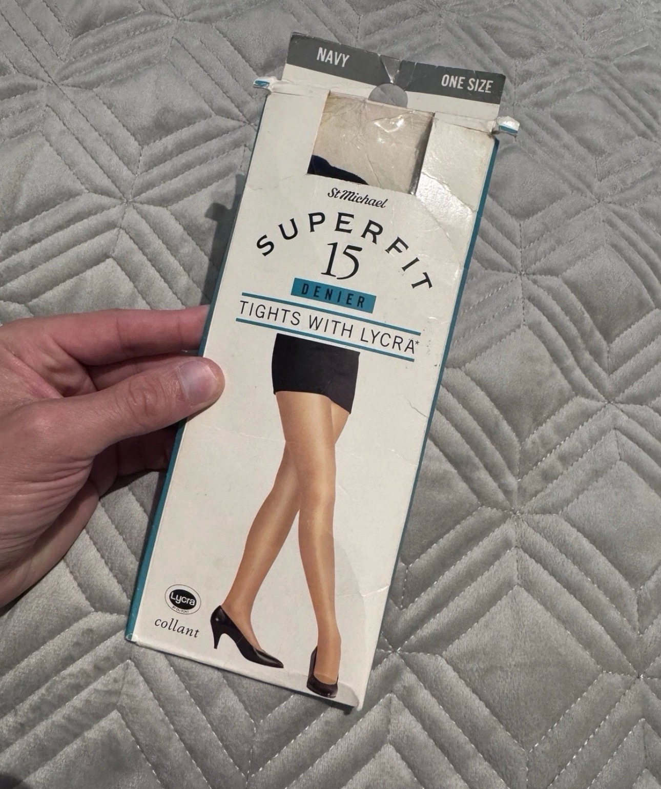 Vintage St Michael Tights Navy One Size 15 Denier Superfit Lycra M&S