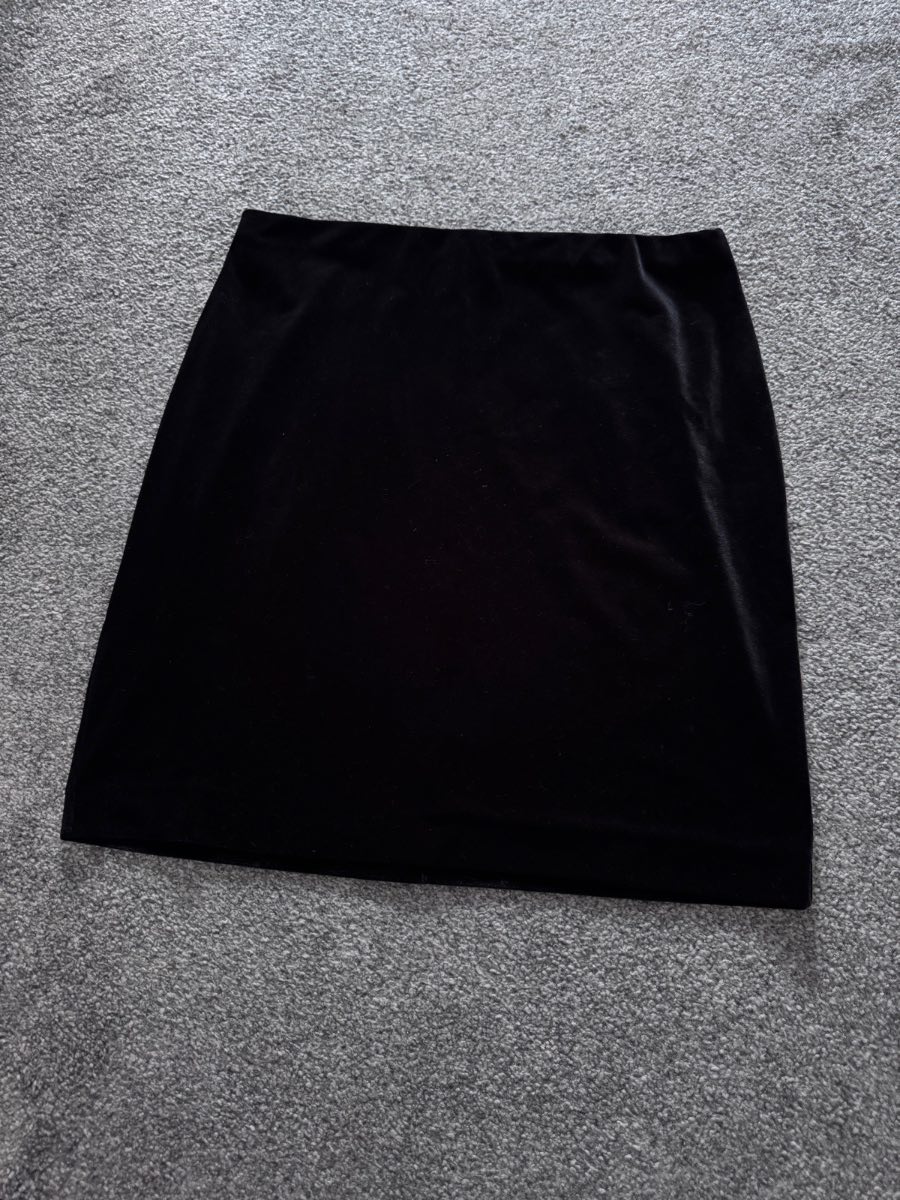 Roman Velvet Mini Skirt Black UK 14 Soft Touch Summer Party Smart Casual