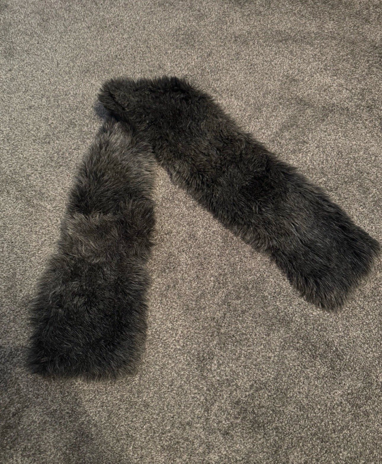Occhineri Italia Faux Fur Scarf Charcoal Grey One Size Winter Wrap