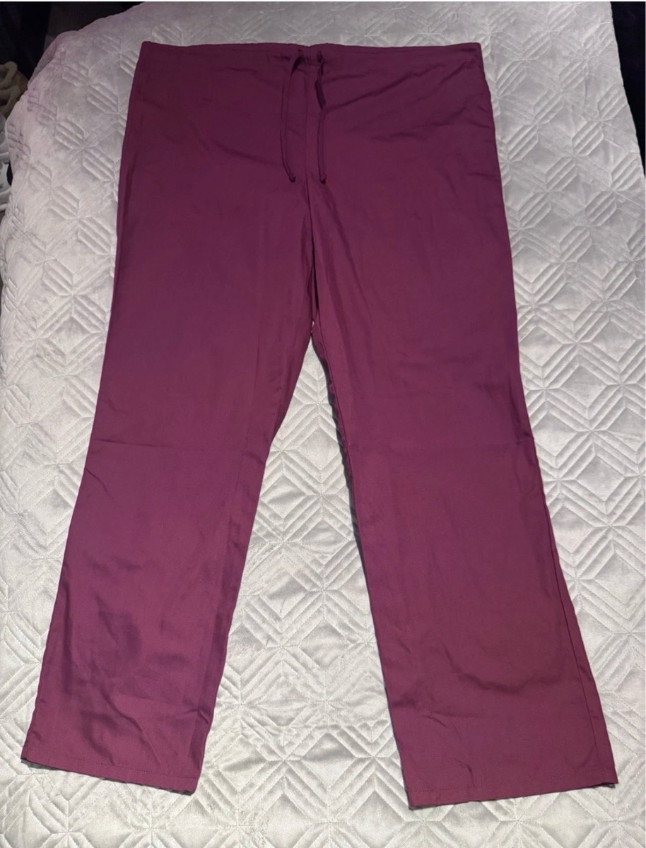 Dickies Scrub Trousers Burgundy Wine Large (Men’s 36–38” / Women’s UK 16–18) Unisex Drawstring