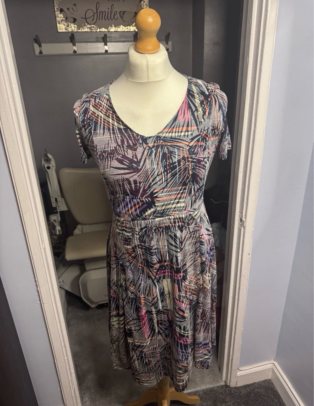 Marks & Spencer Per Una Weekend Midi Dress Multicolour Print UK 12 Summer