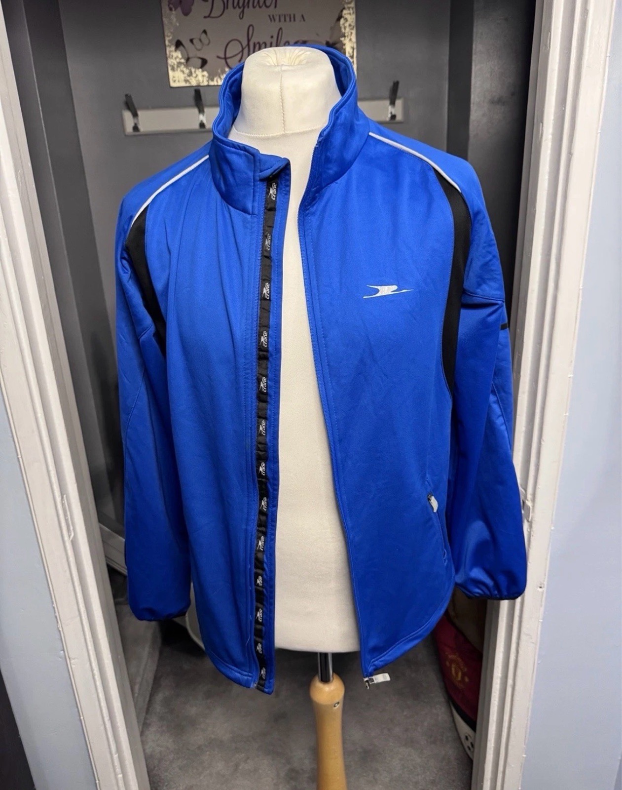 Crane Sports Jacket Royal Blue Medium Running Cycling Lightweight Reflective