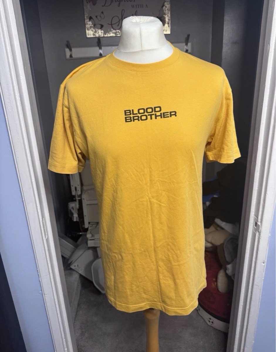 Blood Brother Graphic T-Shirt Yellow Small Vitamin BB Print 100% Cotton