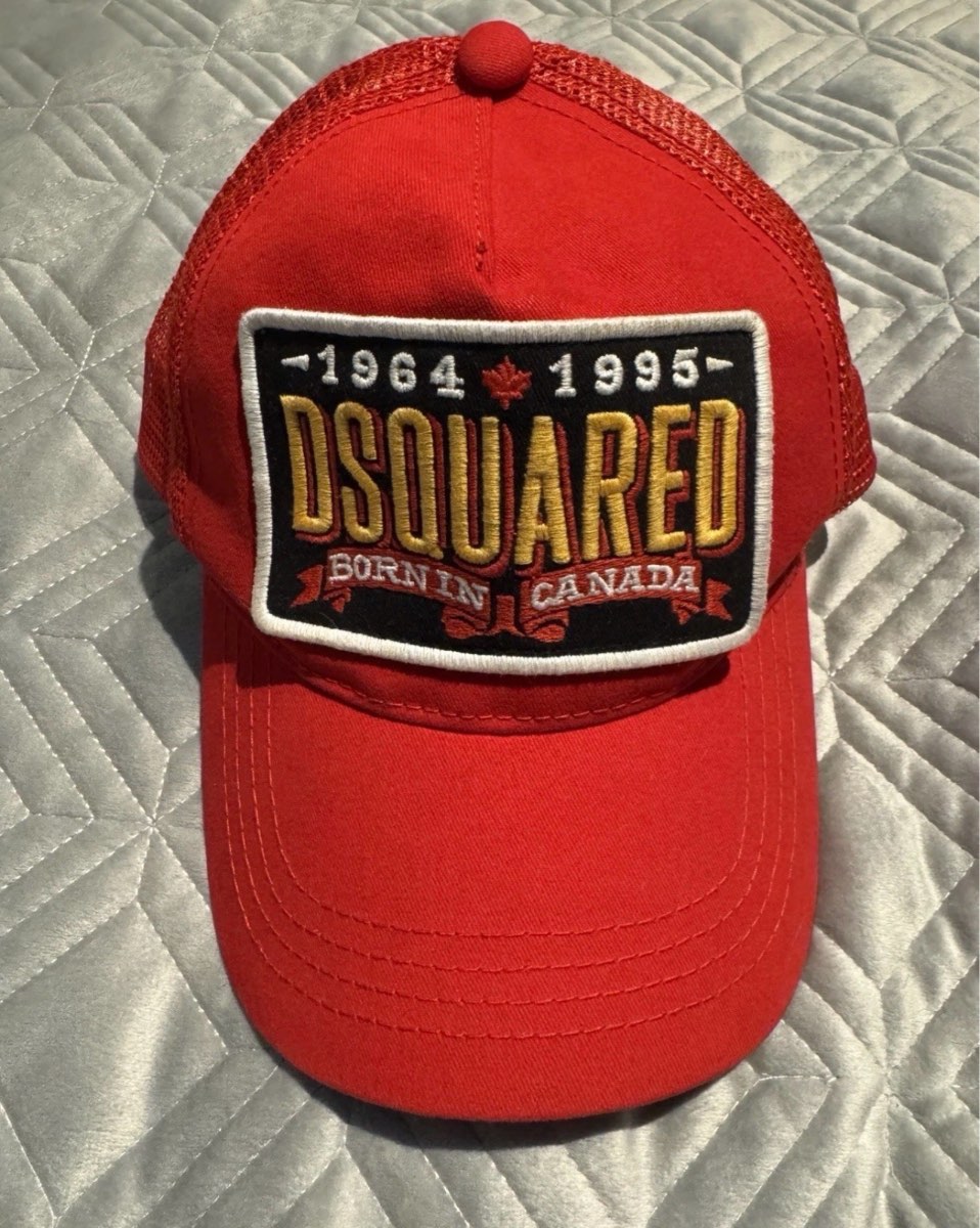 Dsquared2 Trucker Cap Red One Size Born In Canada Mesh Baseball Hat