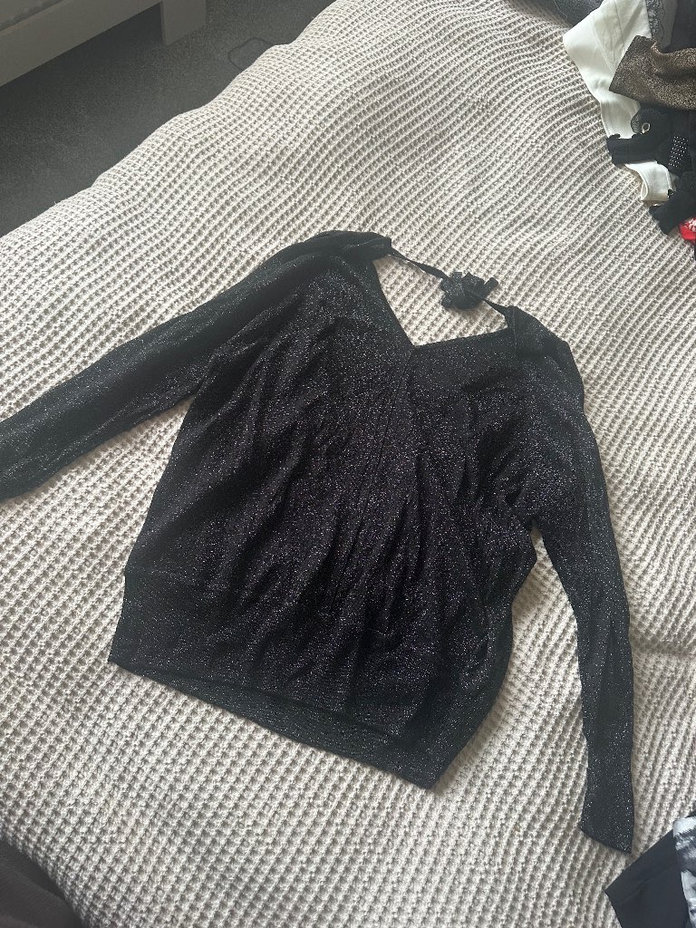 Next black glitter top