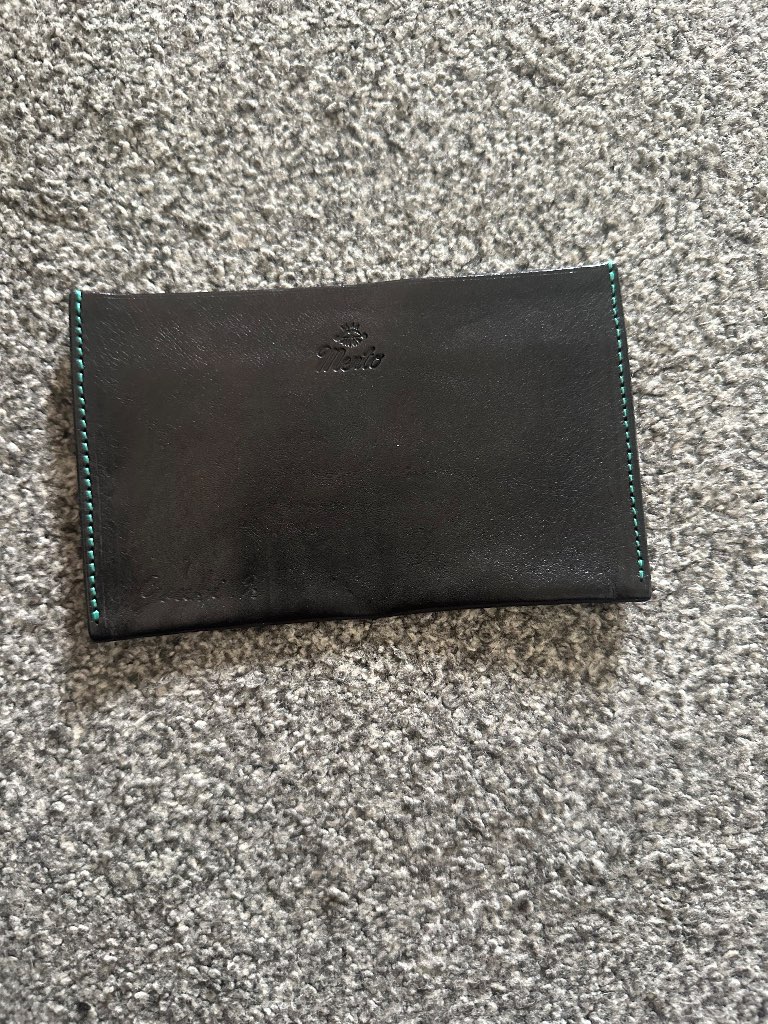 Black leather card wallet