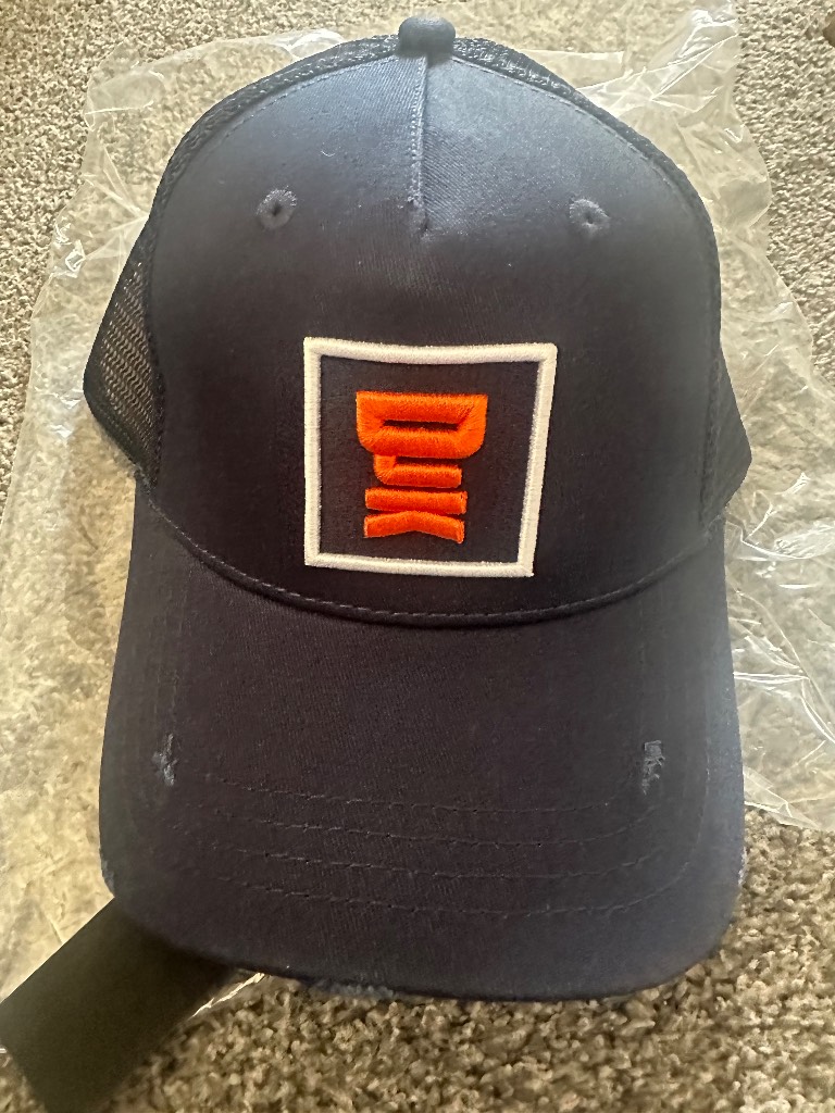 DJK Hat with orange writing
