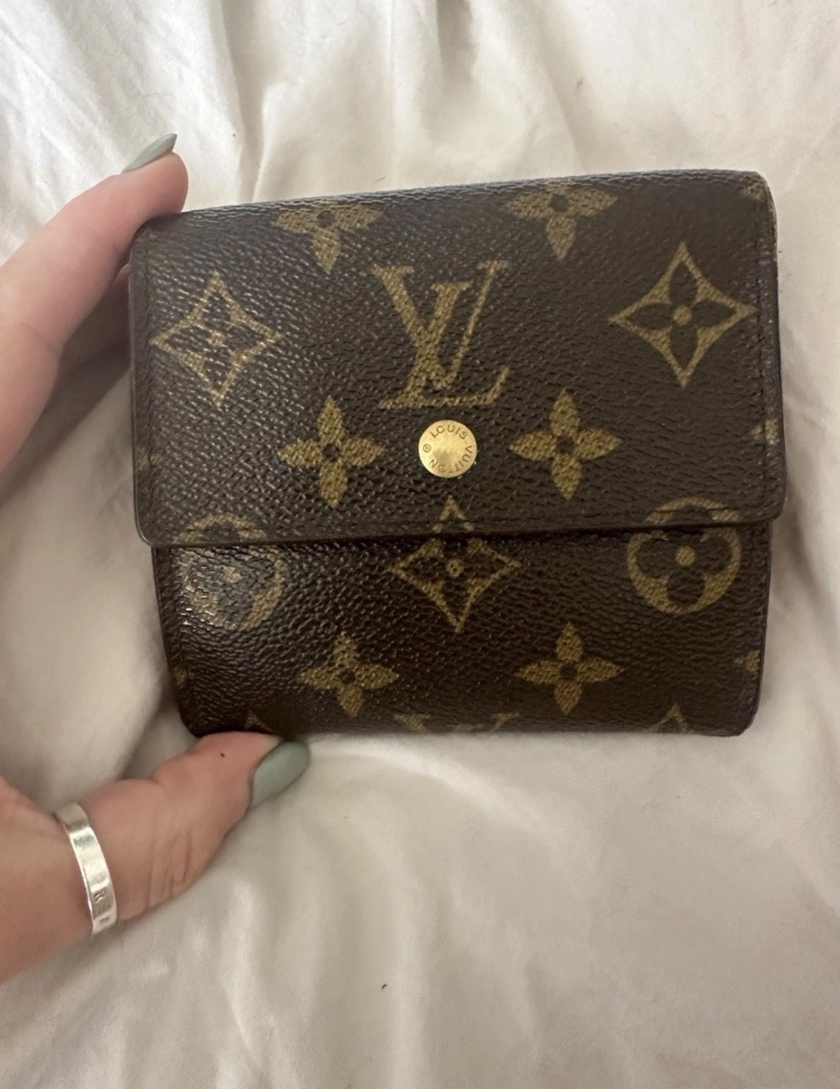 LV monogram print bi fold wallet
