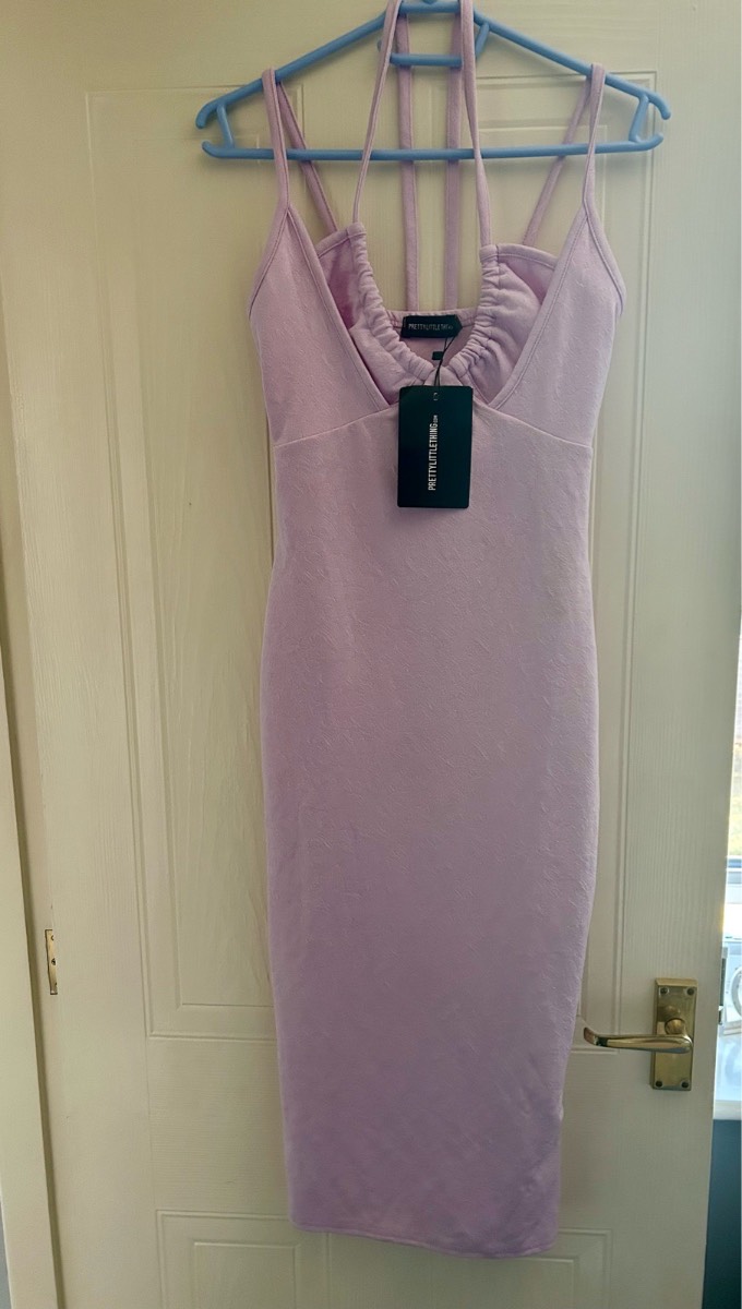 PLT Lilac Midi Halter Neck Bodycon Dress BNWT
