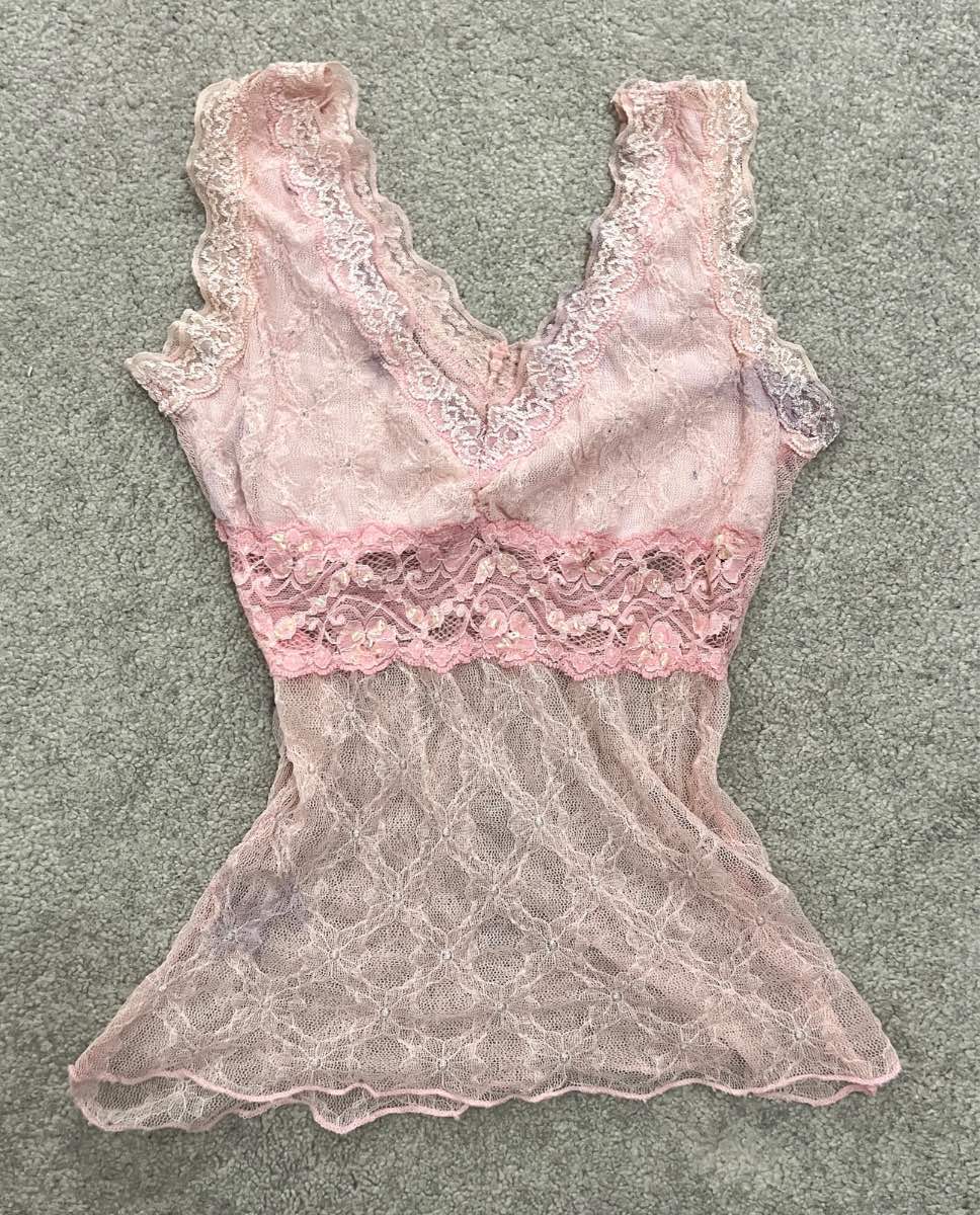 Vintage Y2K Babydoll Light Pink Tank Top