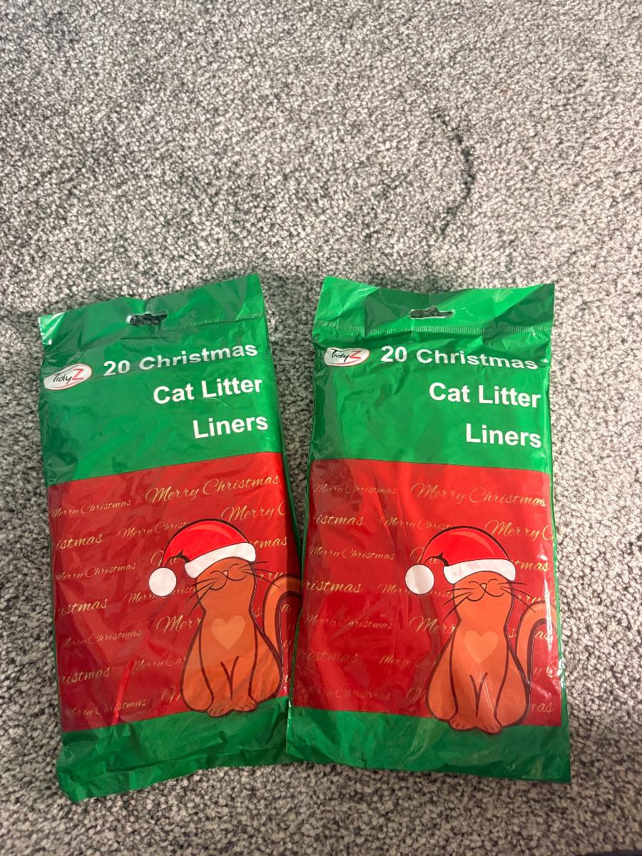 Christmas cat litter tray liners
