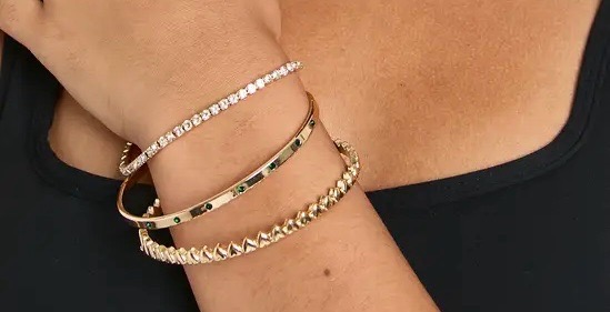 boohoo gold Embellished Bracelet 3 Pack