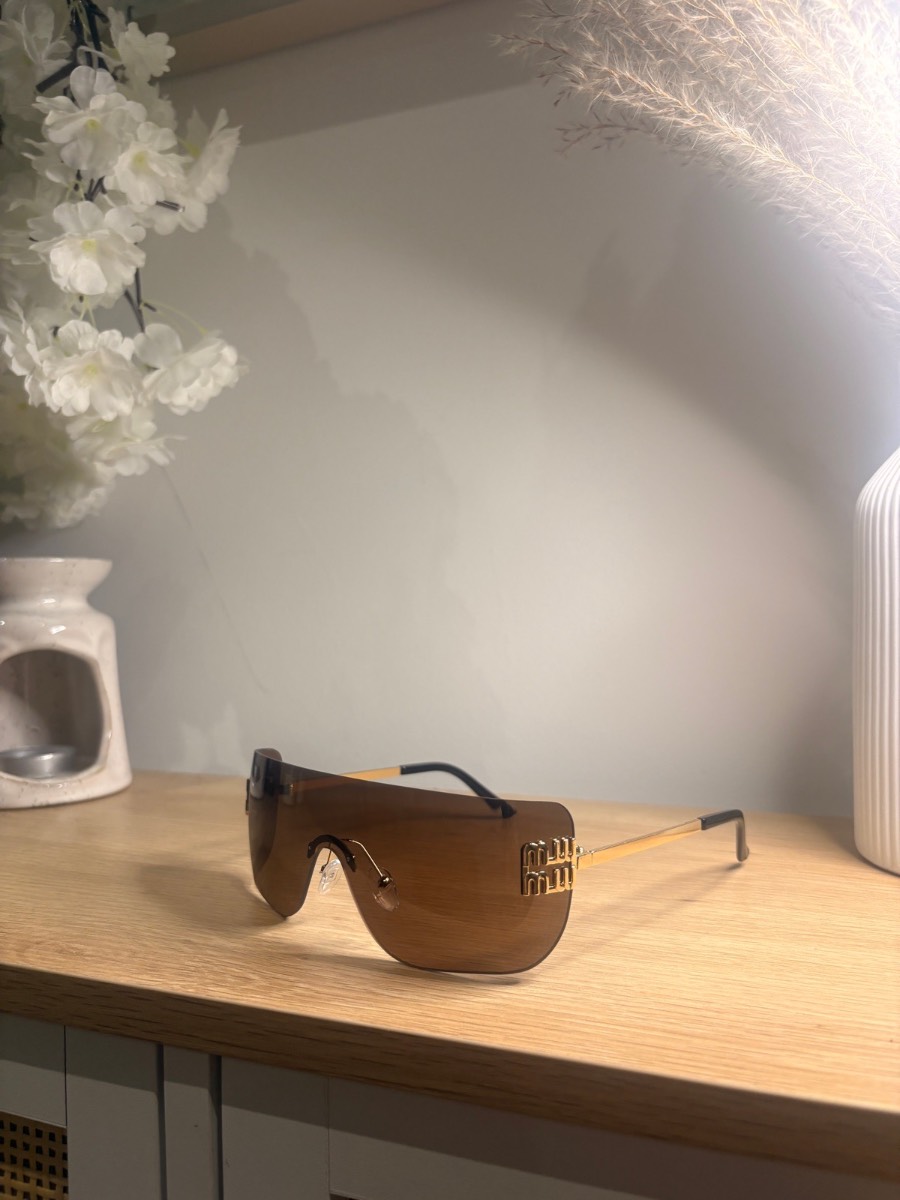 Wrap Around Mask Style Sunglasses Y2K Style