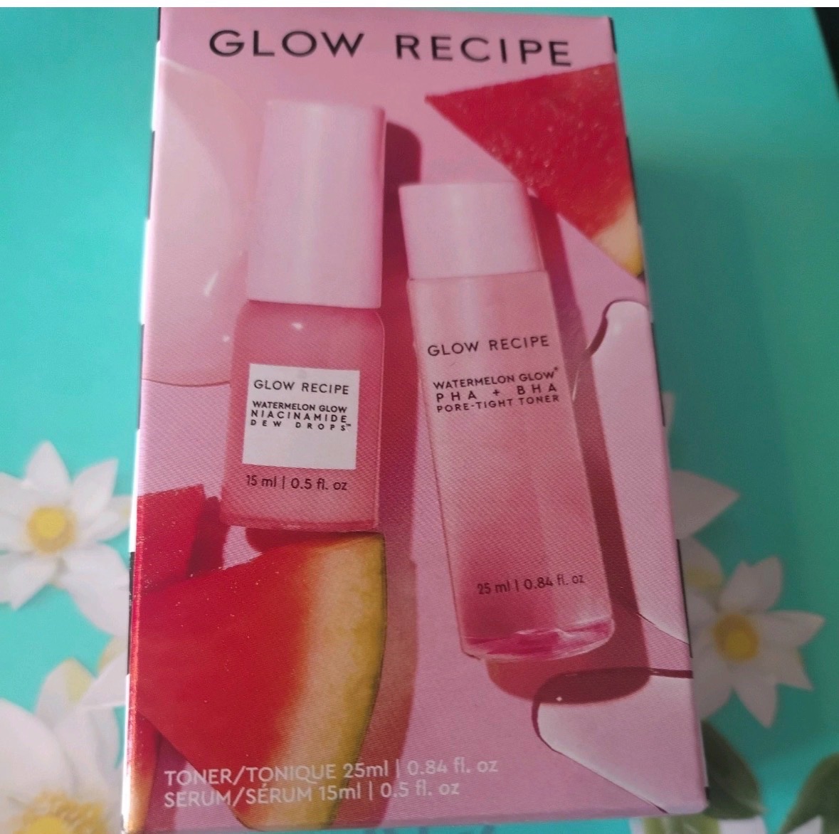 Glow recipe Watermelon Glow PHA+BHA Pore-Tight Toner: 25ml Watermelon Glow Niacinamide Dew Drops Ser
