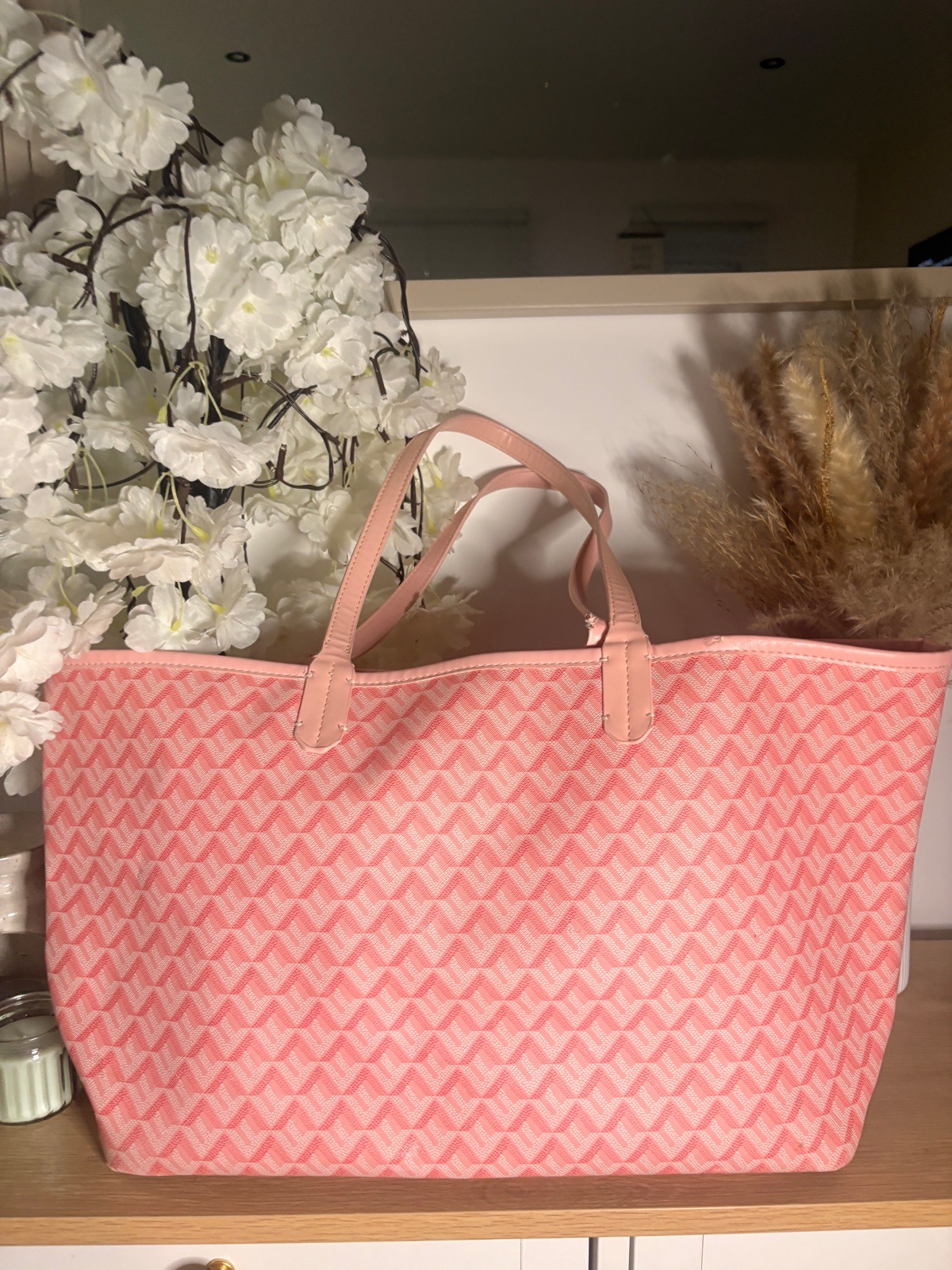 Pink geometric bag