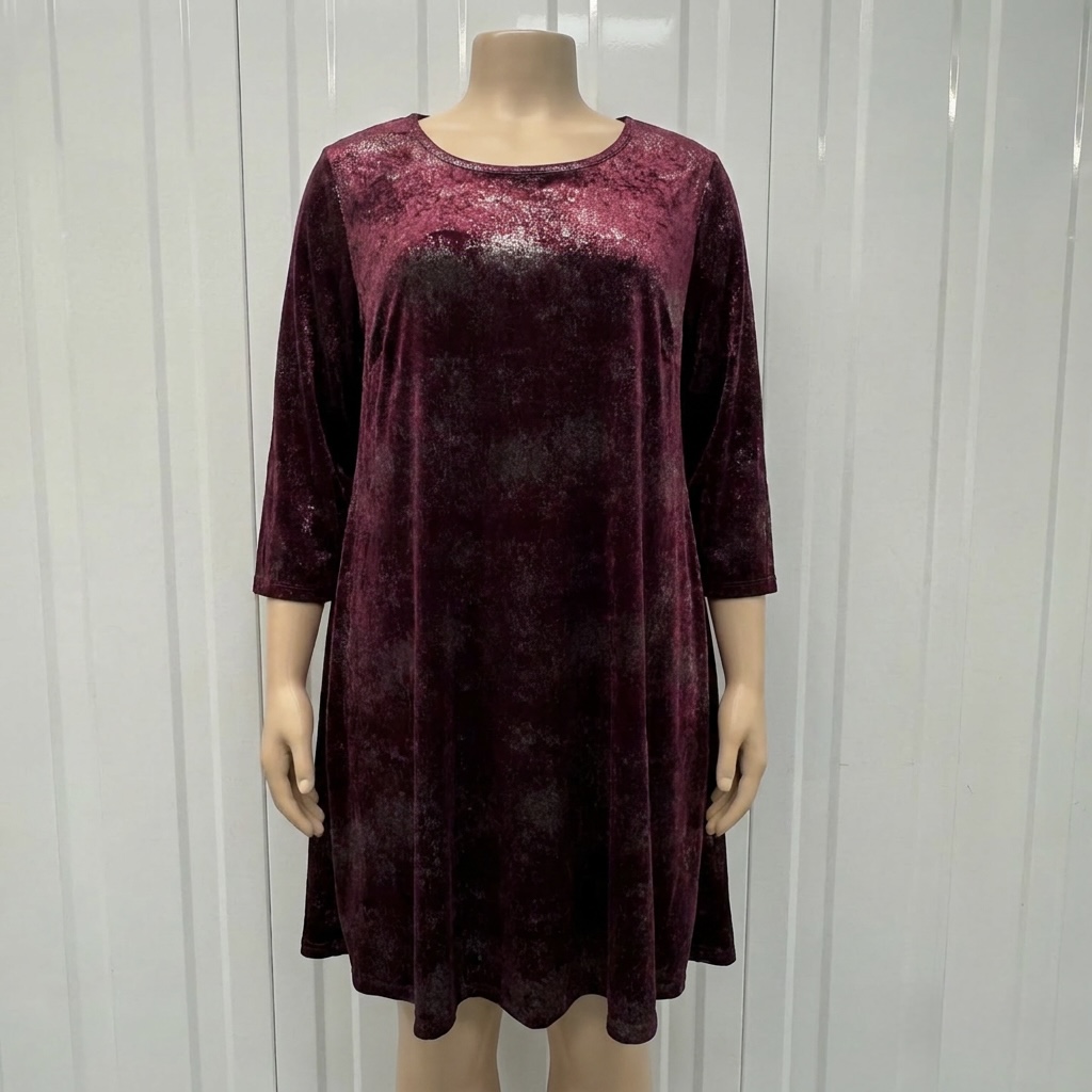 Capsule Burgundy Velvet Swing Dress UK18 Party Occasion Stretch Midi BNWT