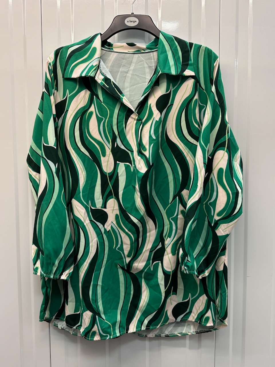 Green and white tunic/top XXL made in italy