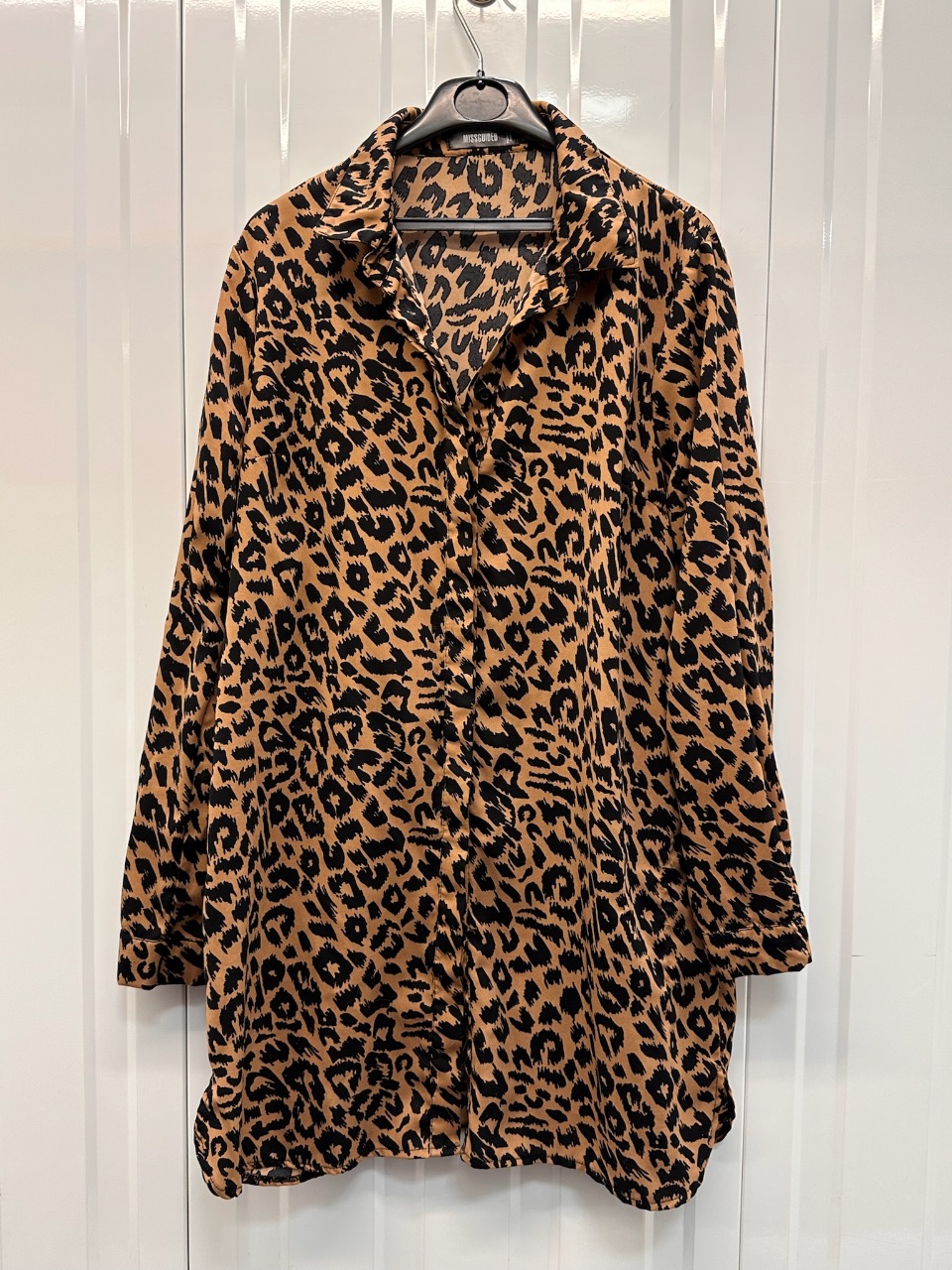 Missguided size 10 leopard print mini dress long shirt blouse