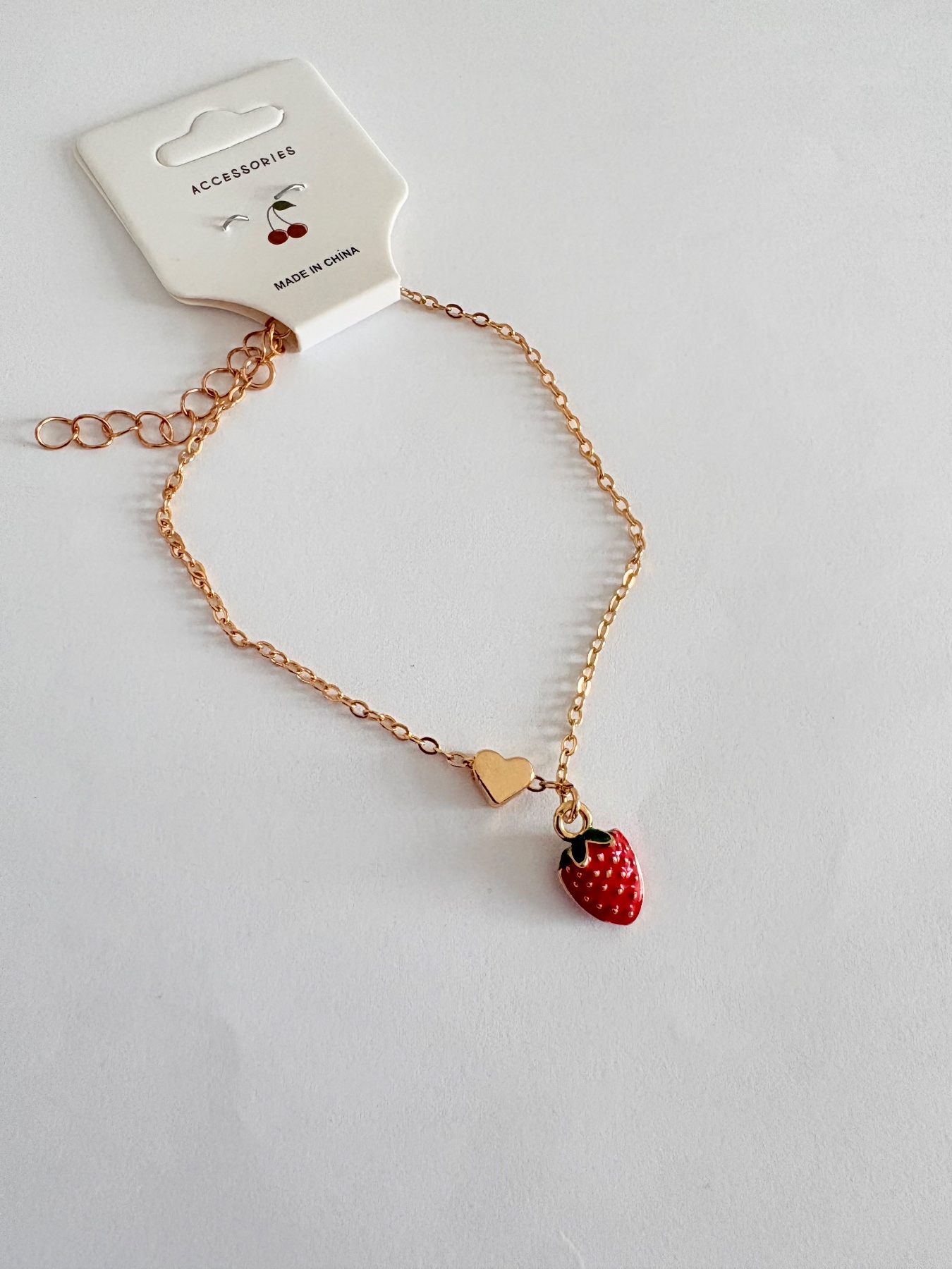 Cute strawberry and heart fashion bracelet boho summer festivals