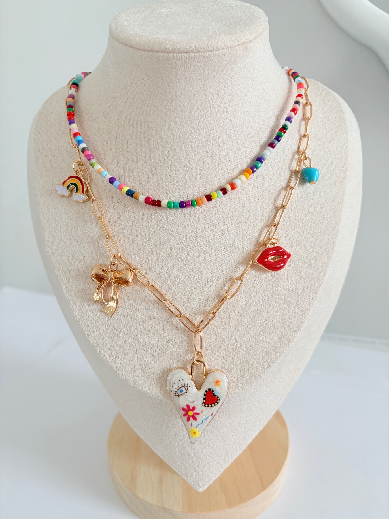 Summer boho charm and bead necklace festival fashion holidays unworn