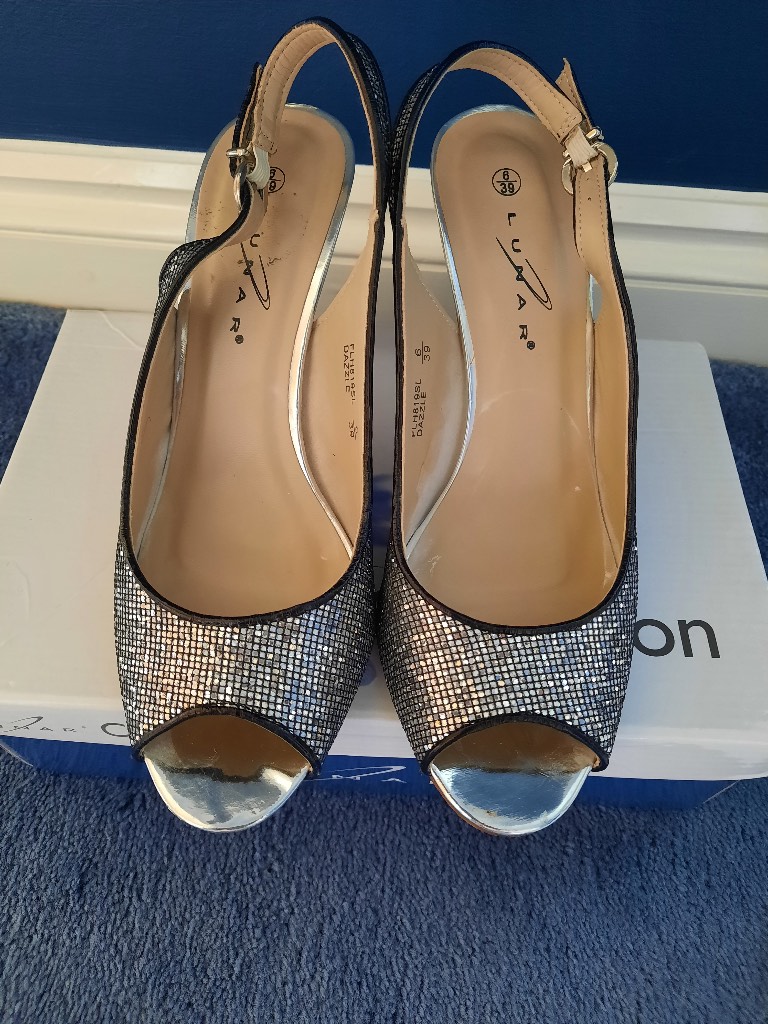 Black and silver sandals