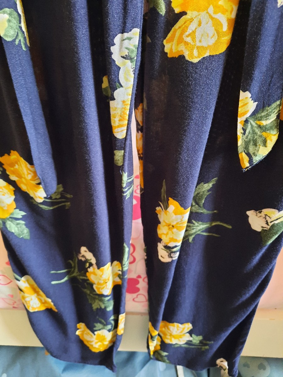 Blue flowered summer trousers