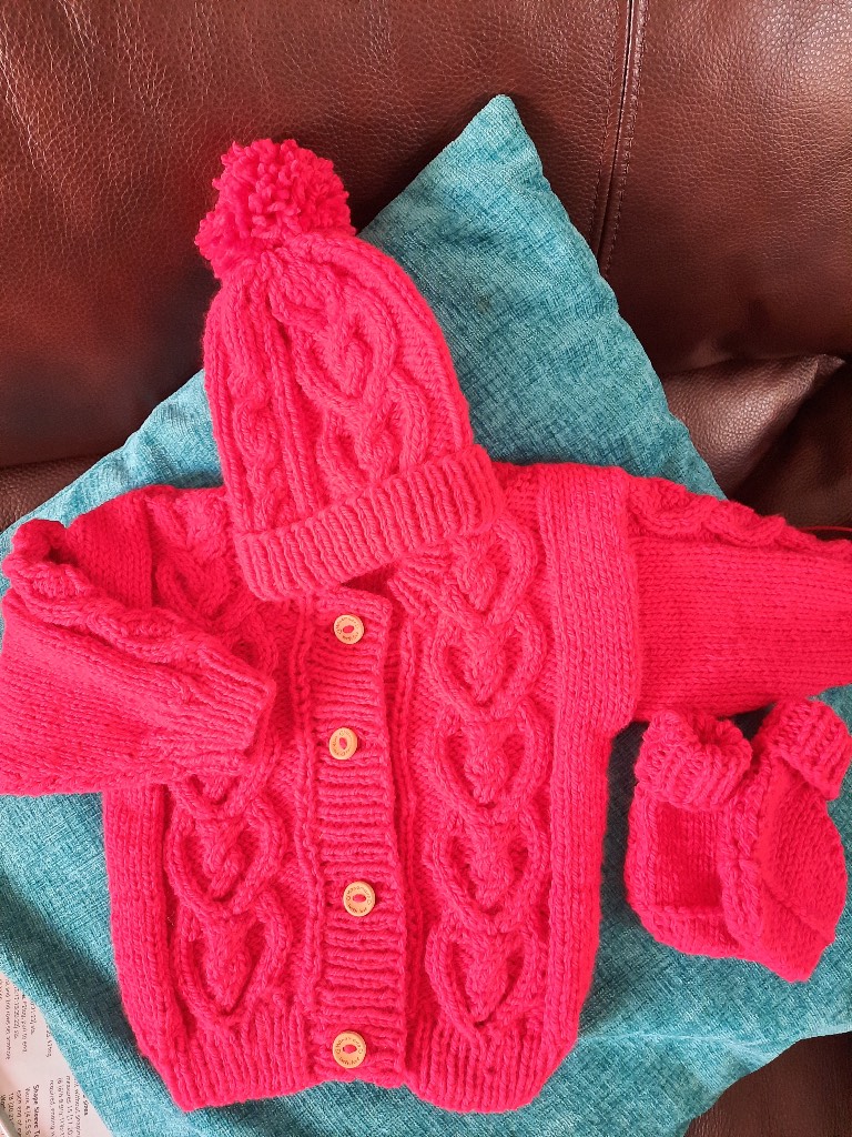 Baby arran cardigan set