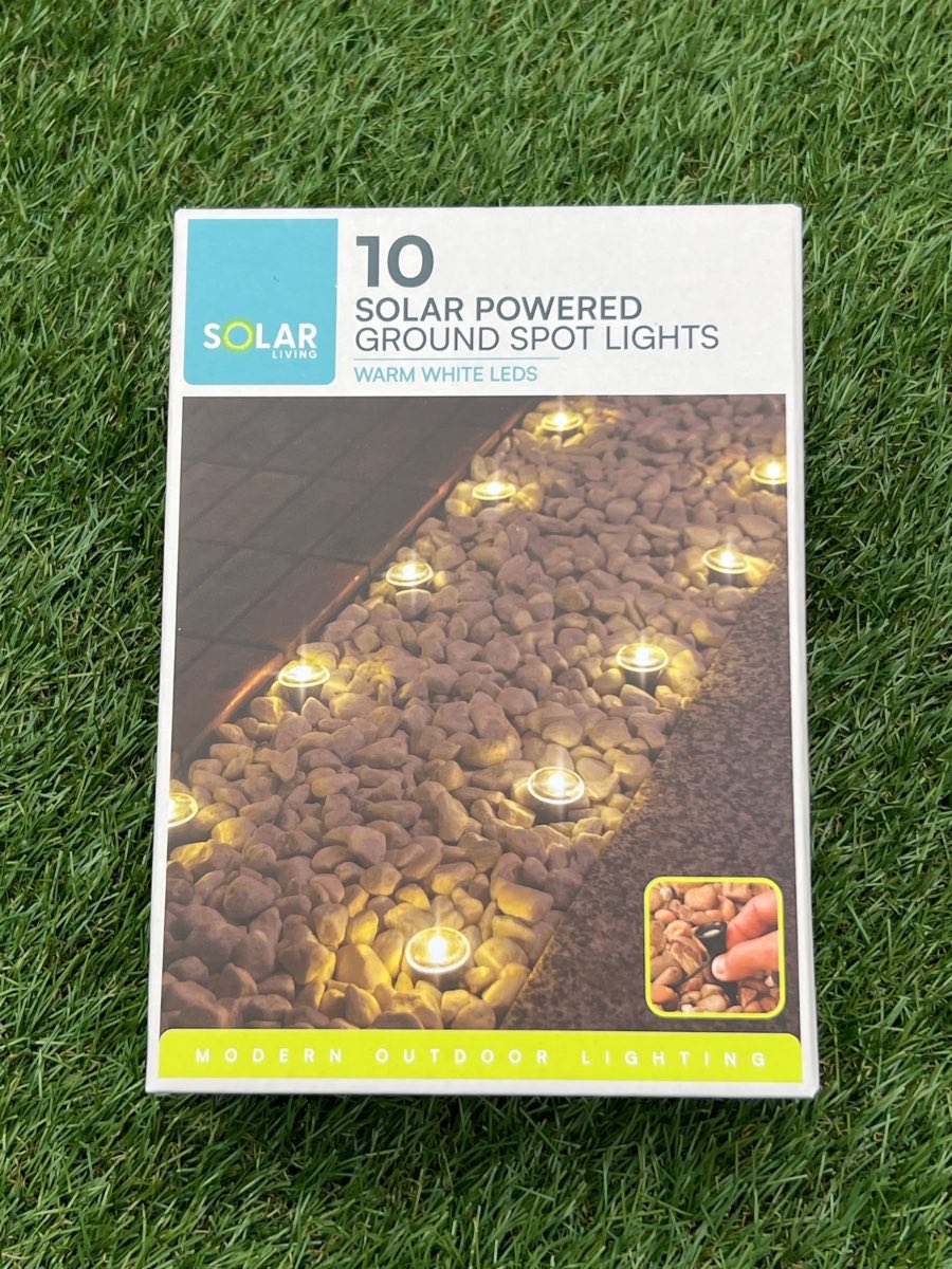 10 Solar Powered Ground SpotLights warm whites LEDS