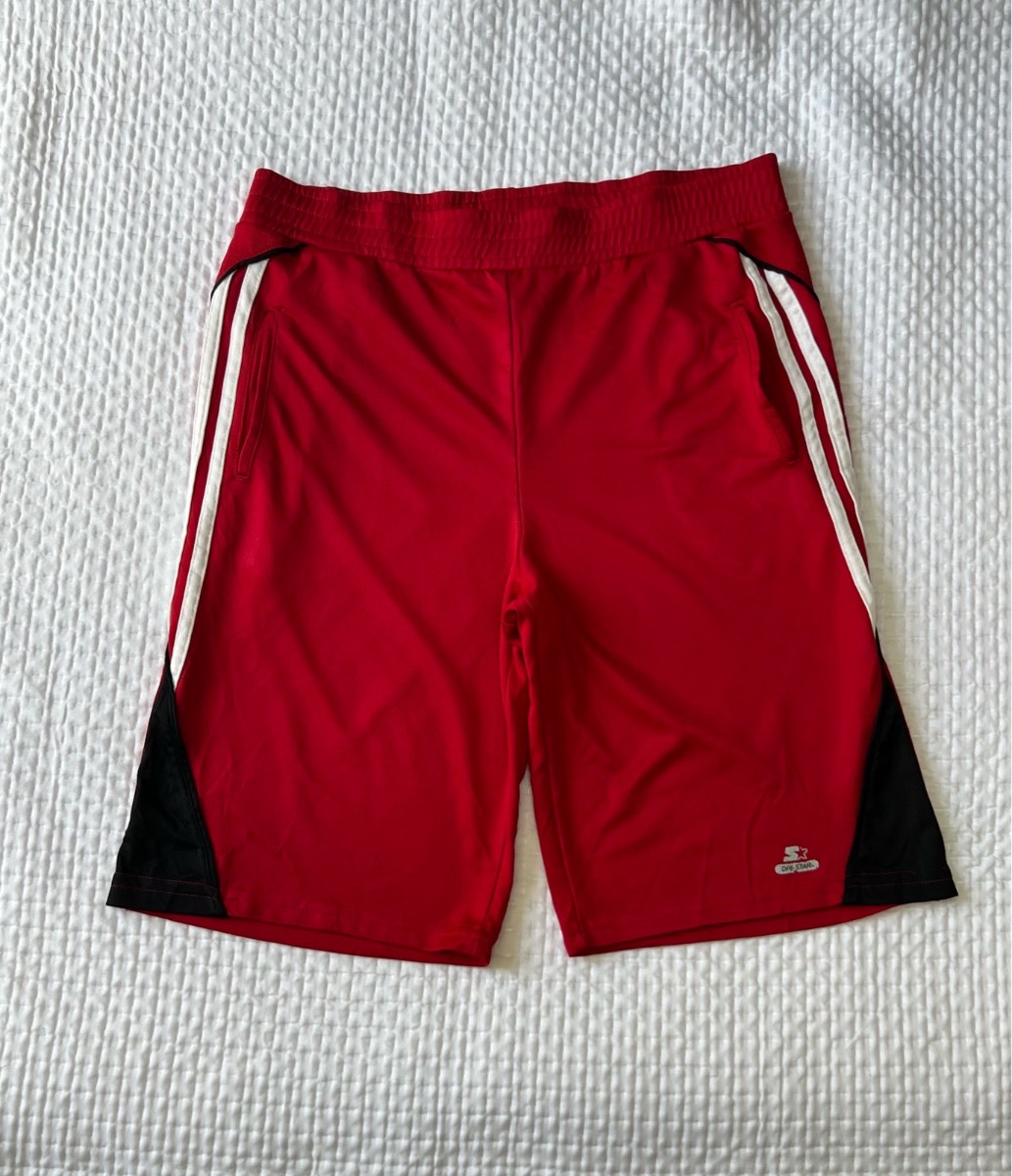 Dri-Star boys red 100% polyester 2 stripe summer swimming shorts size XL for 14-16 years