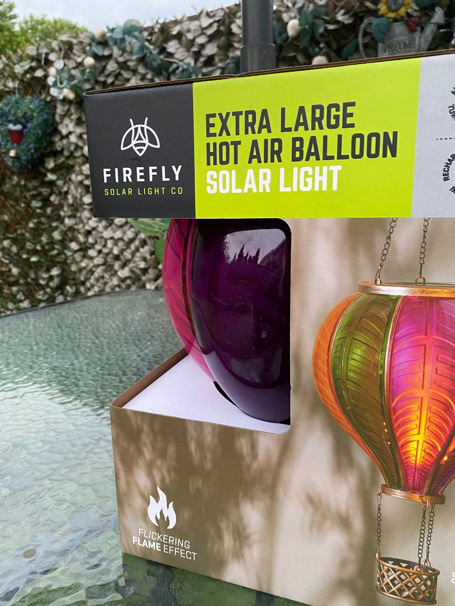 Extra Large Hot Air balloon with flickering flame effect Multicoloured