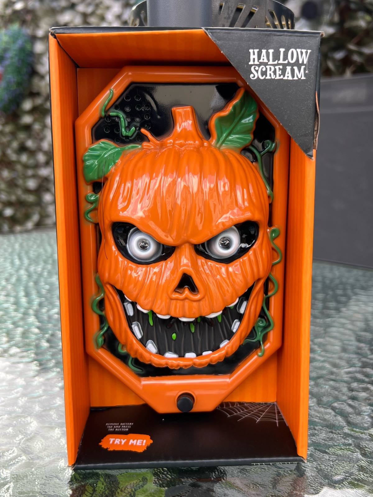 Halloween Scary Sound Door Bell Pumpkin Shape With Light Up Eyes.Battery Operated