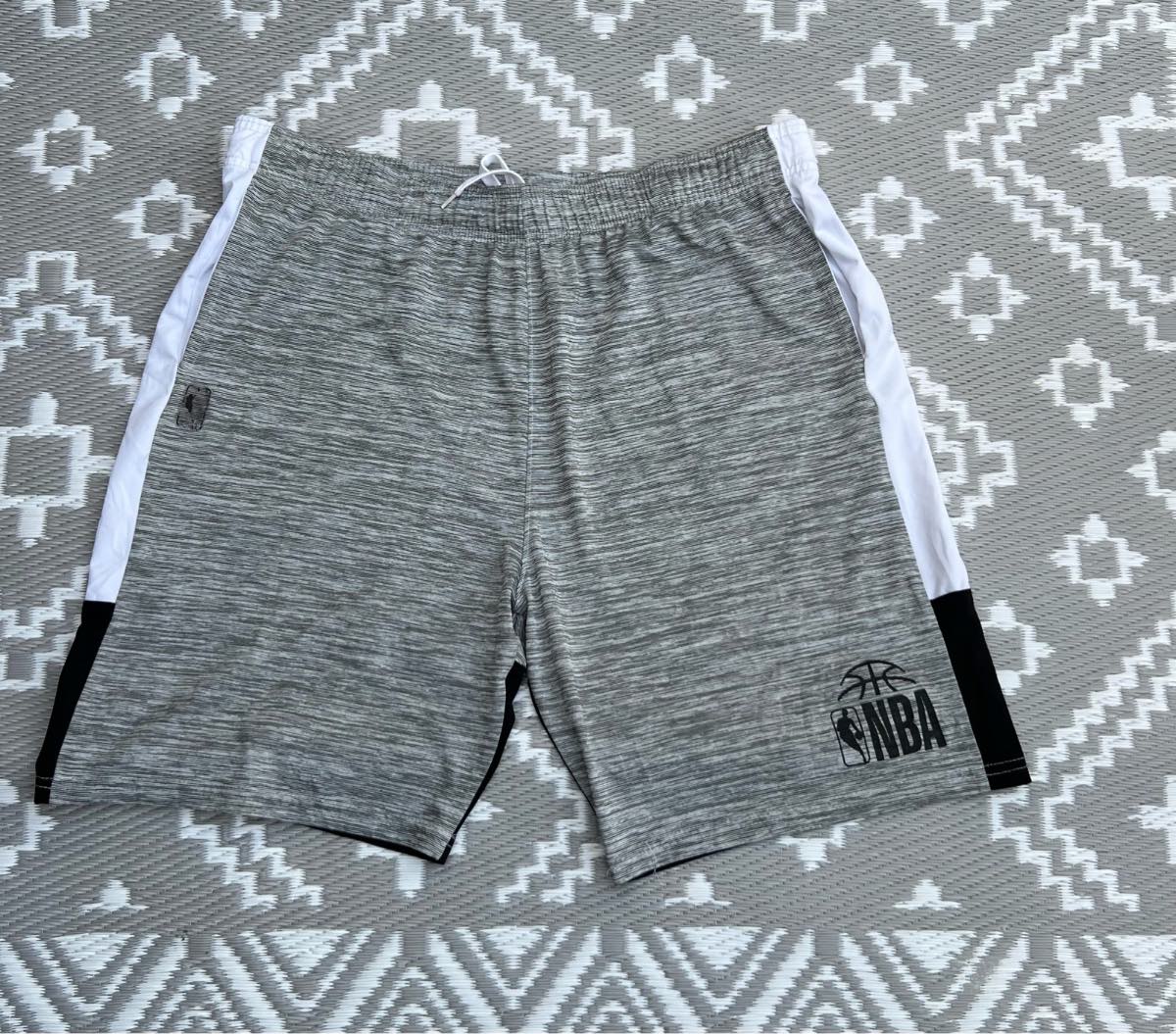 NBA men’s grey 100% polyester  summer activewear shorts pants size large
