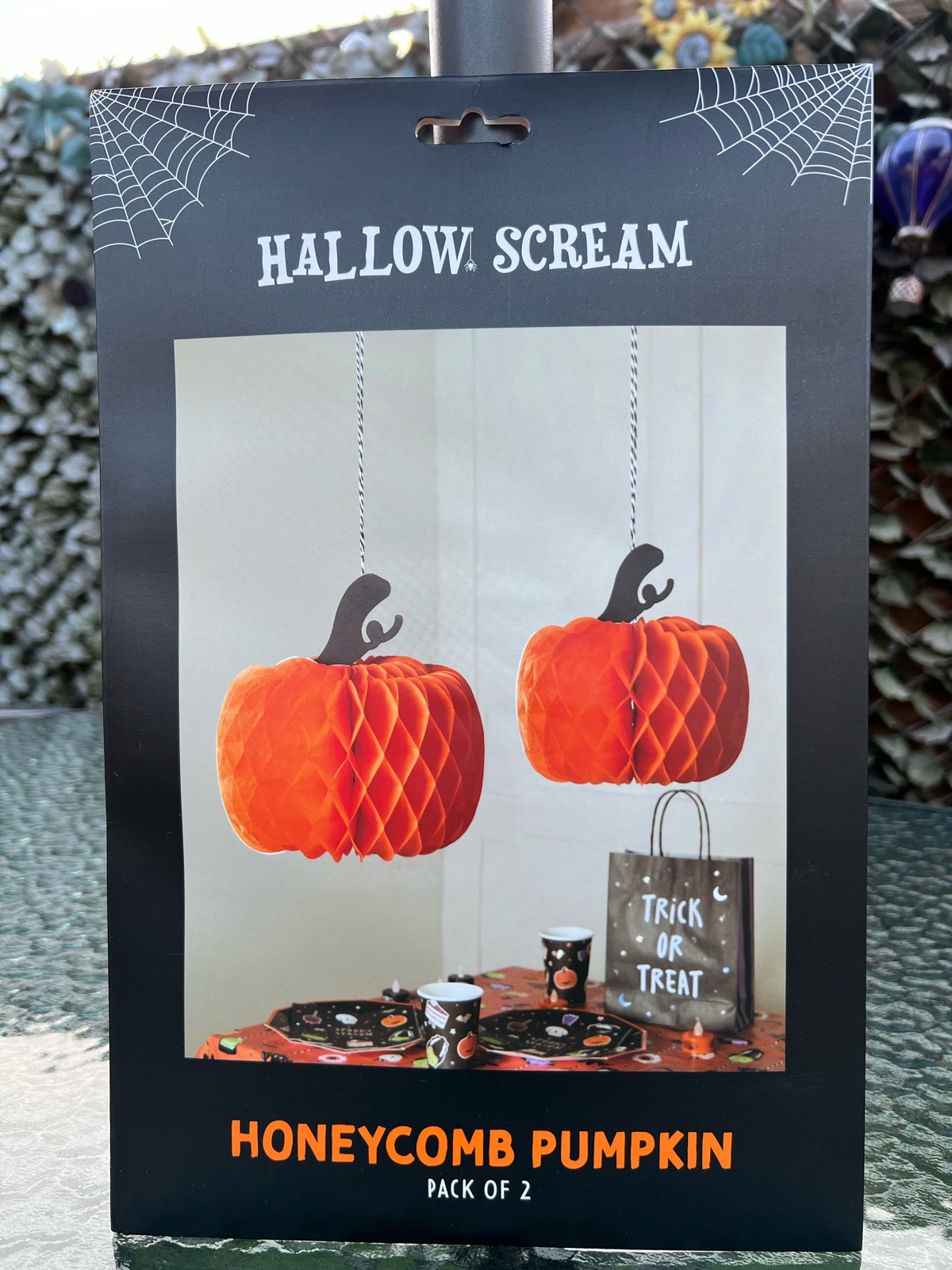 Halloween Hallow Scream Honeycomb Pumpkin Party Decoration Pack Of 2. Orange