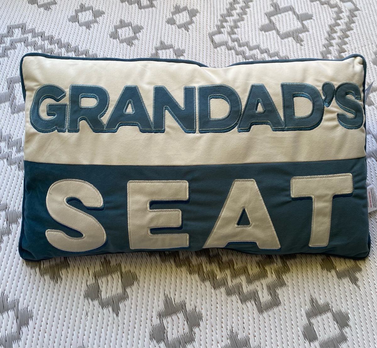 GranDad Chair Cushion 100% Polyester Velvet Navy Blue .Size 11x19 Inches New
