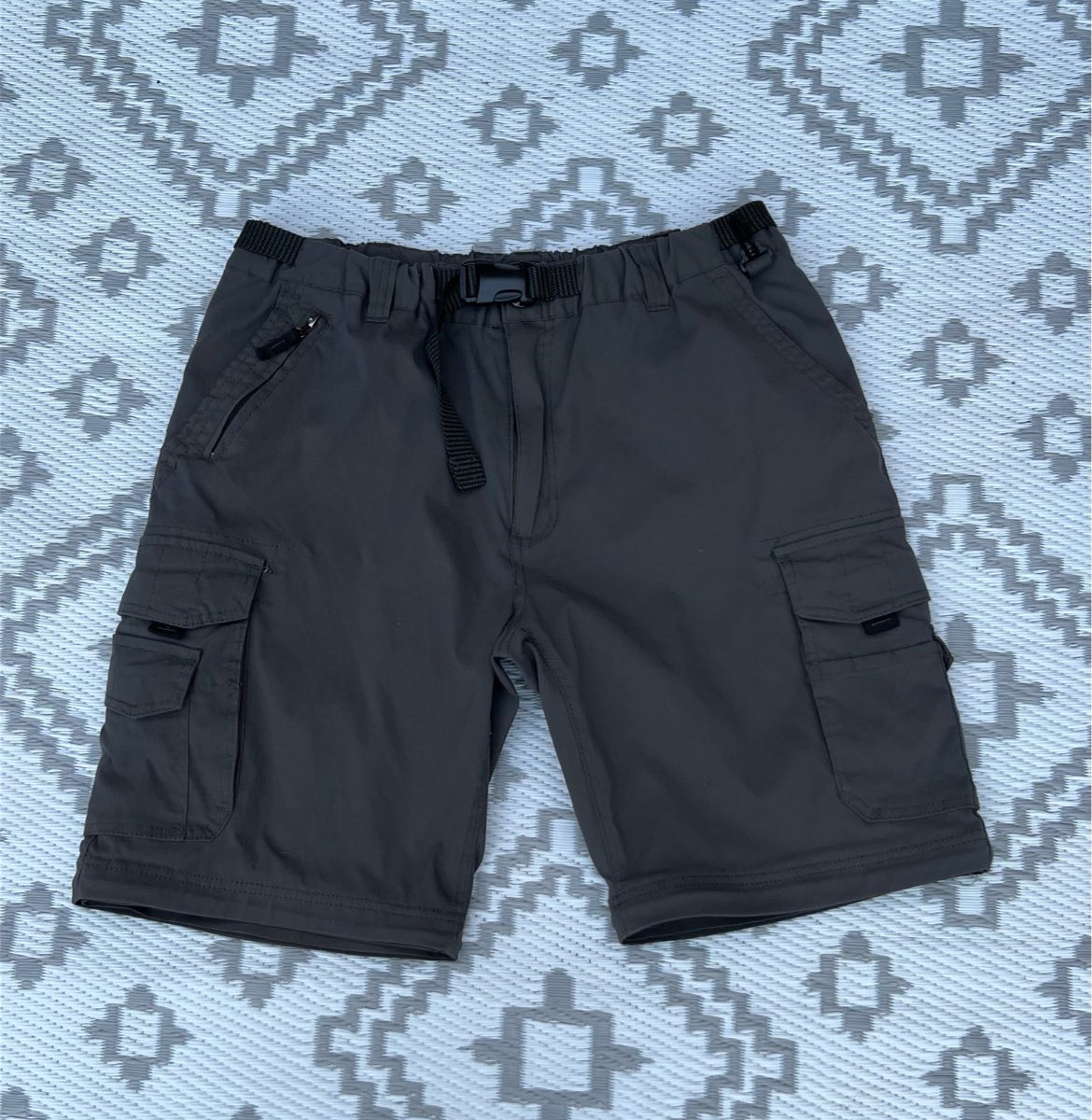 BC Clothing Co men’s Khaki 98% nylon 2% elastane summer activewear cargo shorts waist 34 “