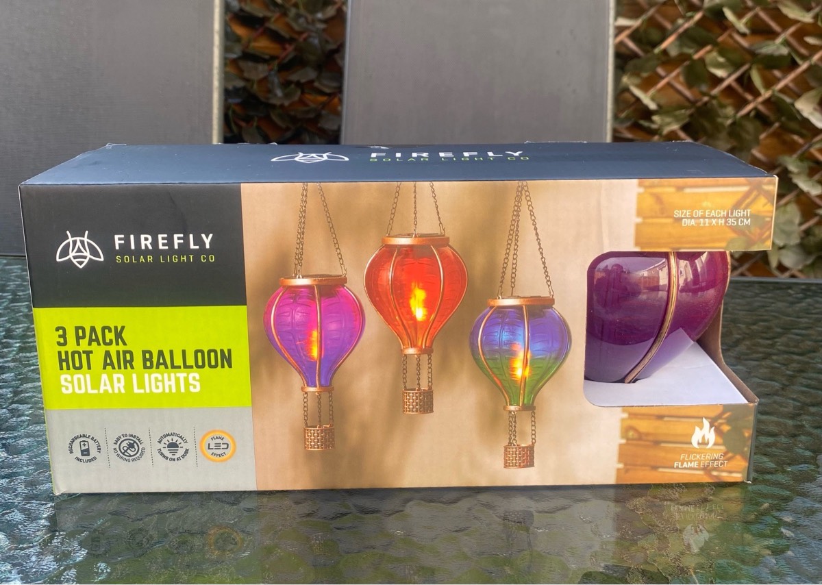 Garden Firefly Hot air balloon come in 3 Colours size 3 pack