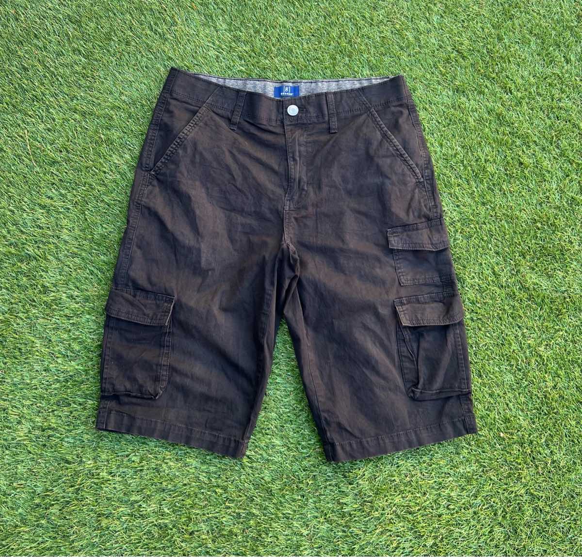 George men’s black 98% cotton 2% spandex summer cargo shorts waist 32