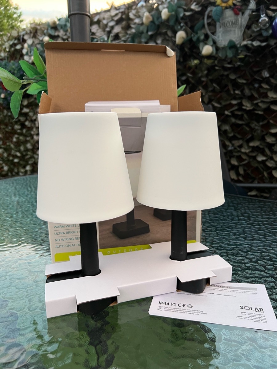 Solar Powered Table Lamp with Warm White LED Lights by Solar Living are a stylish& energy efficient