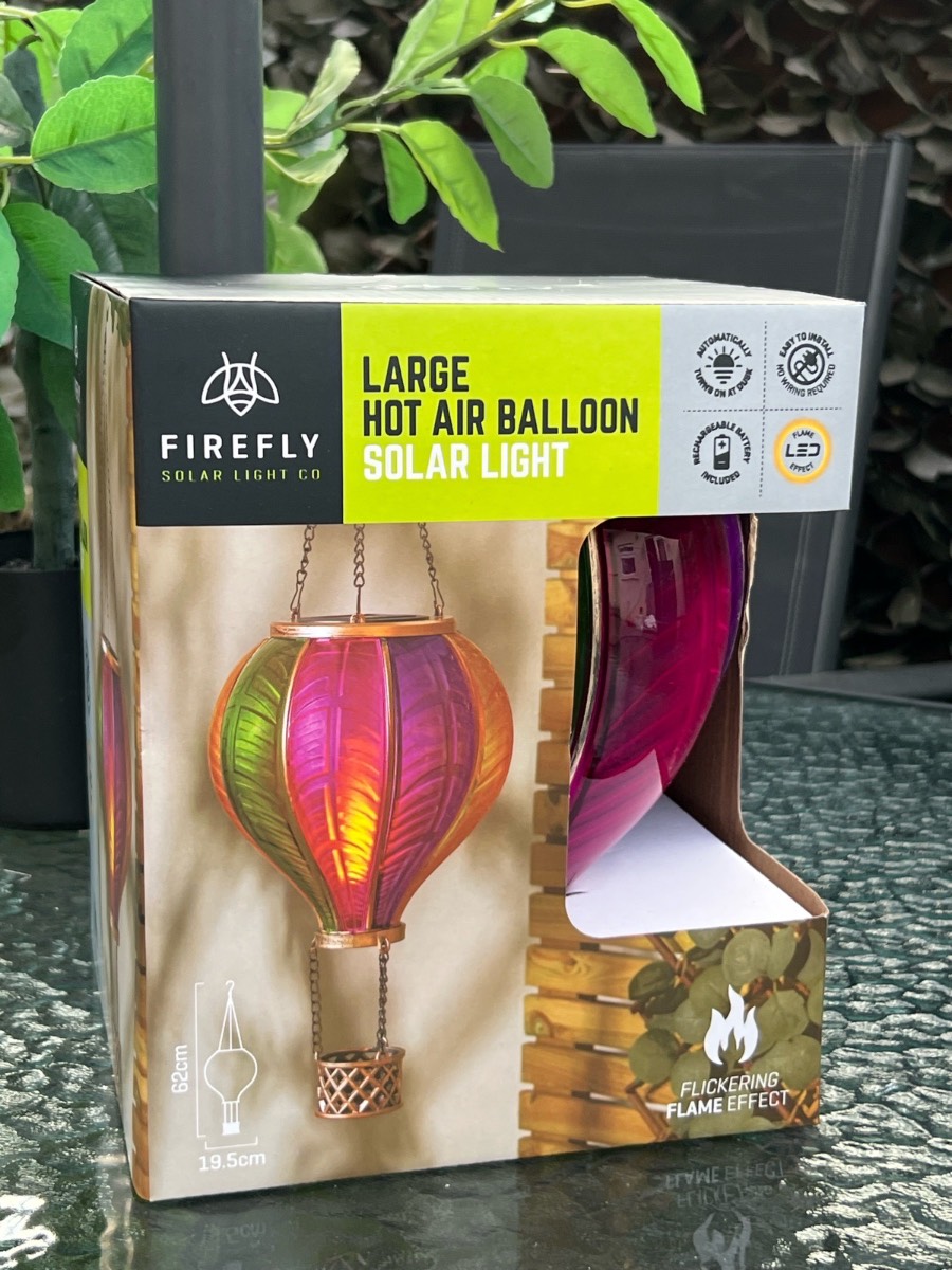 Firefly Hot air balloon multicoloured with LED FLAME 🔥 EFFECT. Size Large 62cm x 19.5cm