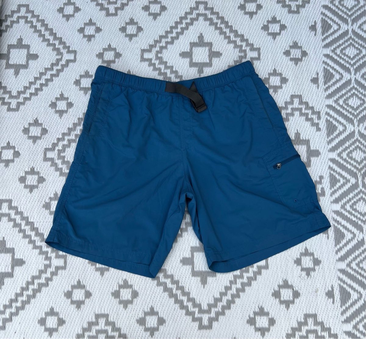 Columbia sportswear company men’s blue 100% nylon activewear summer cargo shorts size large