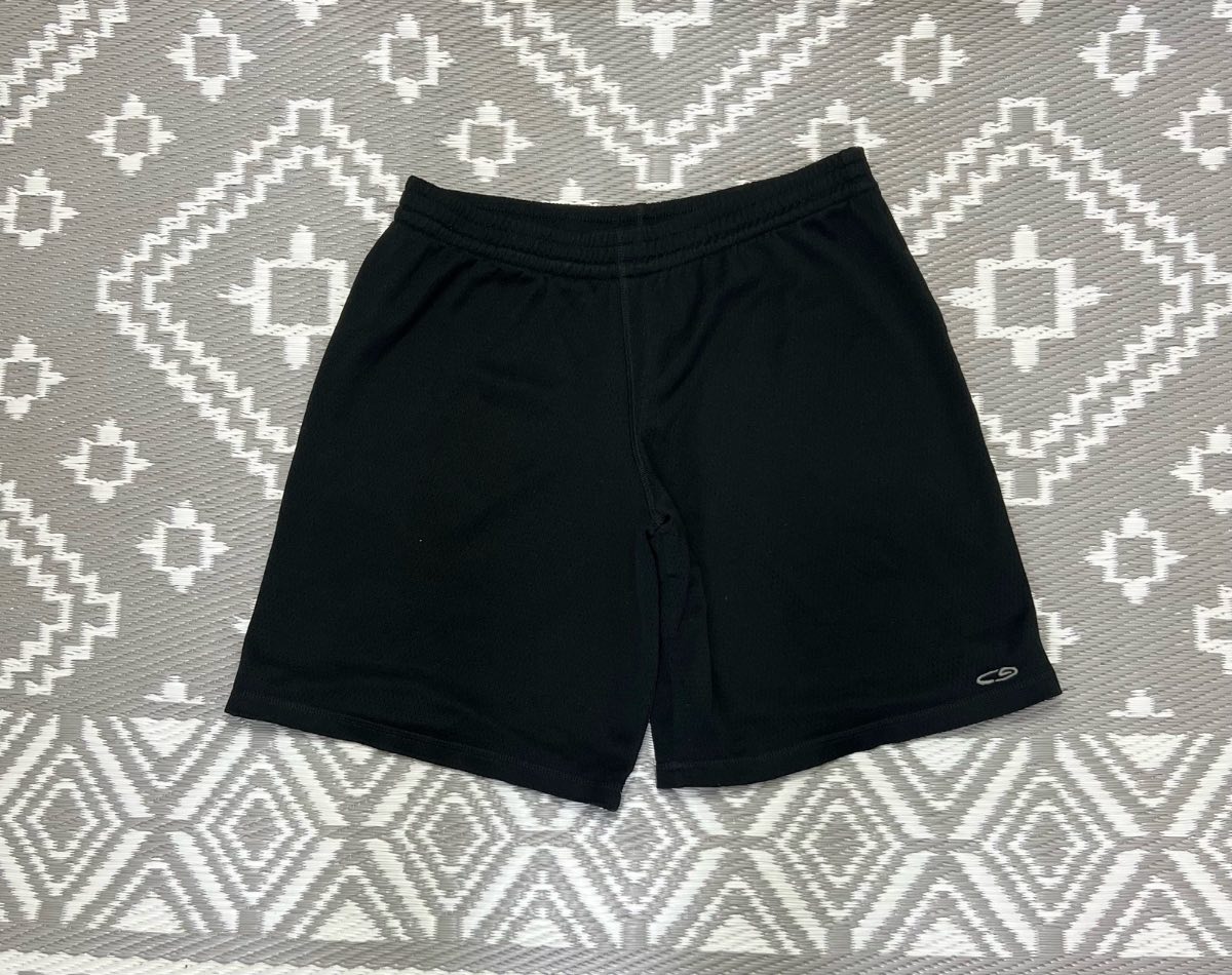 Champion men’s black 100% polyester activewear summer shorts size large boys 12-14