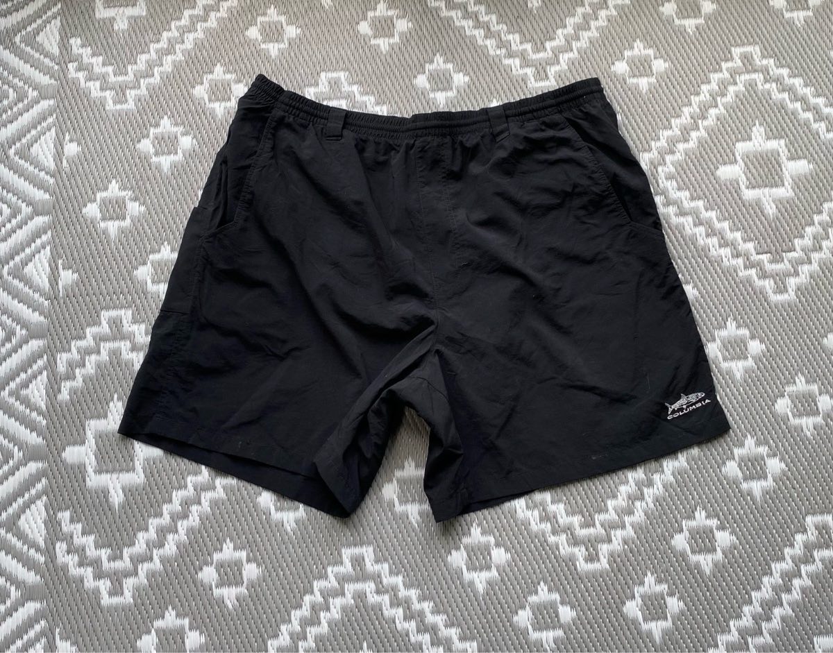 Columbia sports wear company mens black 100% nylon activewear swim shorts size large