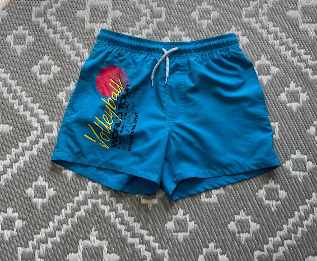ASOS men’s blue 100% polyester activewear summer beach swim shorts size XS