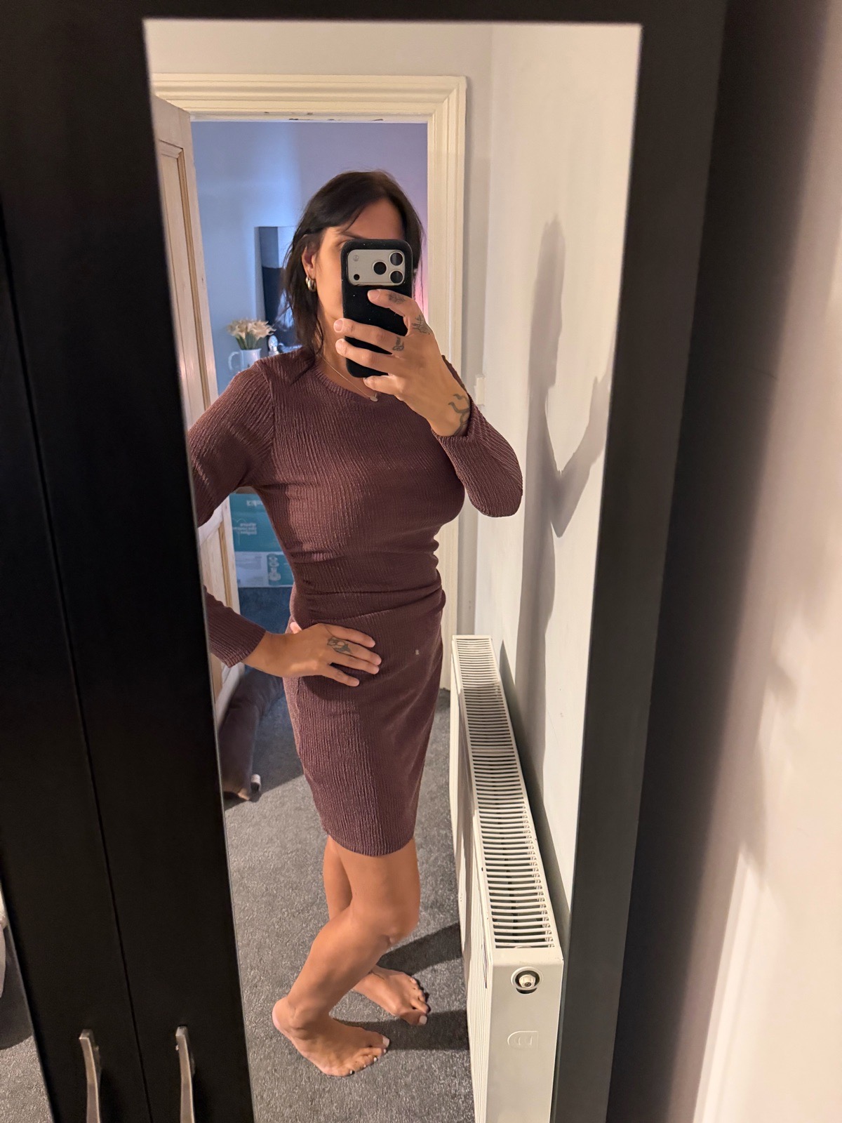 Ladies Long Sleeved Midi Dress