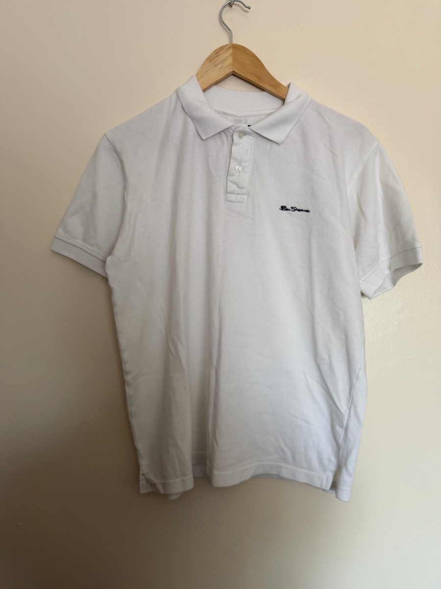 Ben Sherman Men’s White Polo Shirt Size Medium