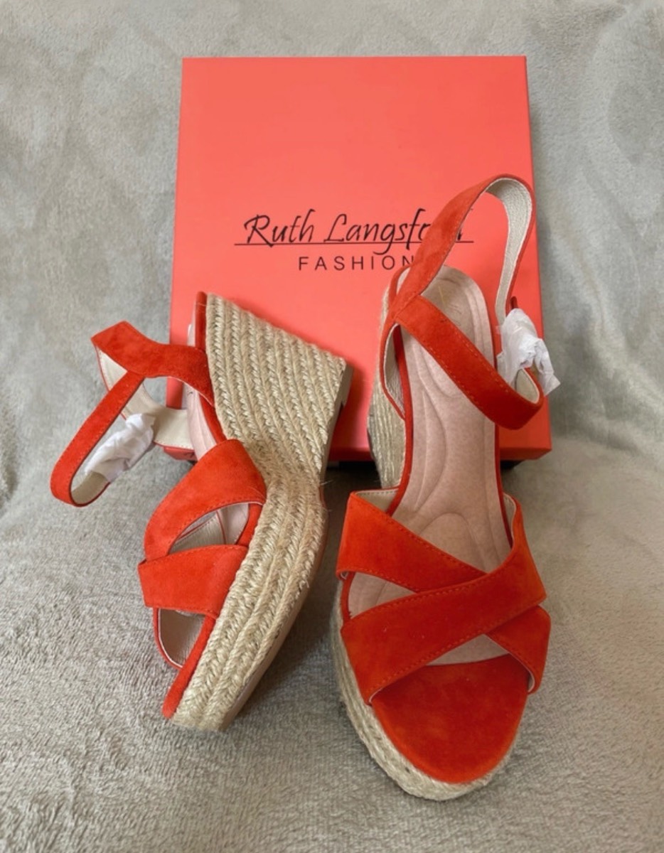 Ruth Langsford wedge orange women sandals shoes sıze uk:7/40
