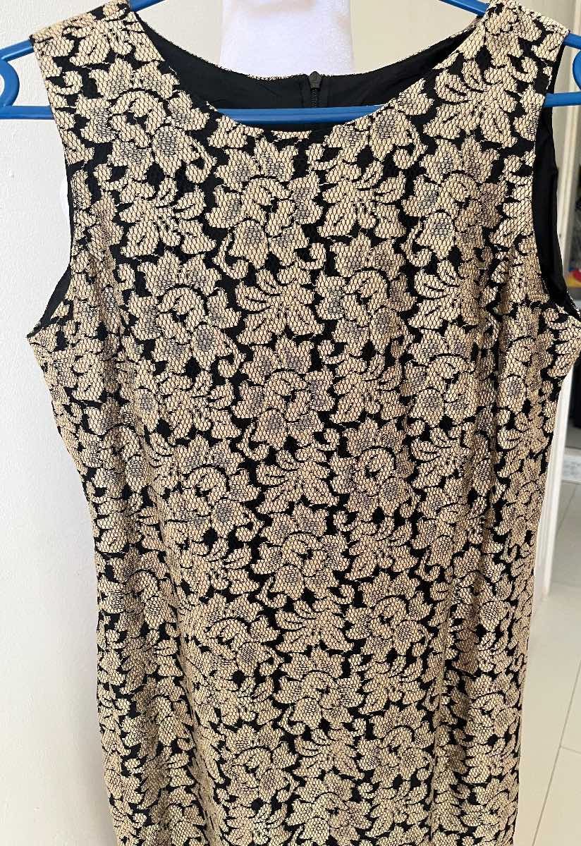 Hamells Vintage Gold & Black Lace Sheath Dress size s