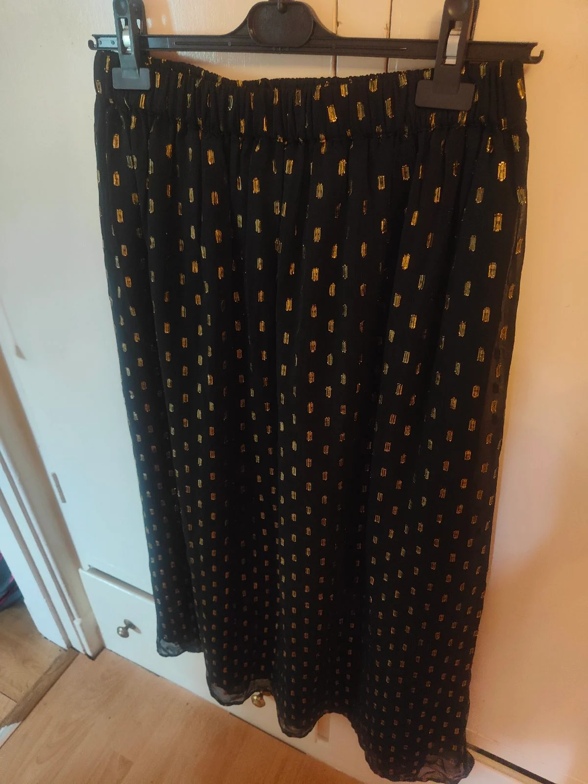 Long black and gold skirt